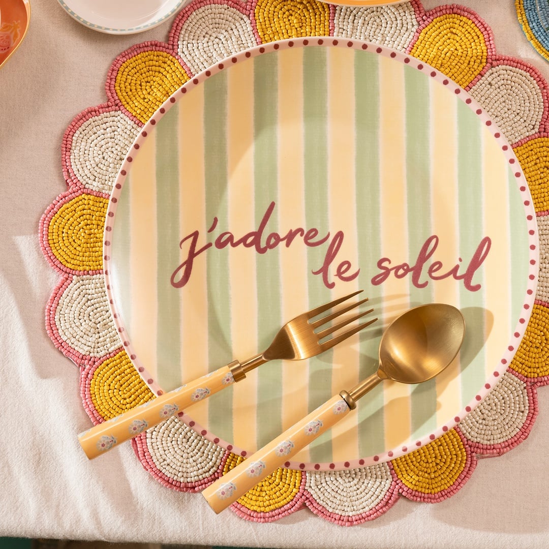 Luohu Porselen Servis Tabağı 27x27x3 Cm Renkli