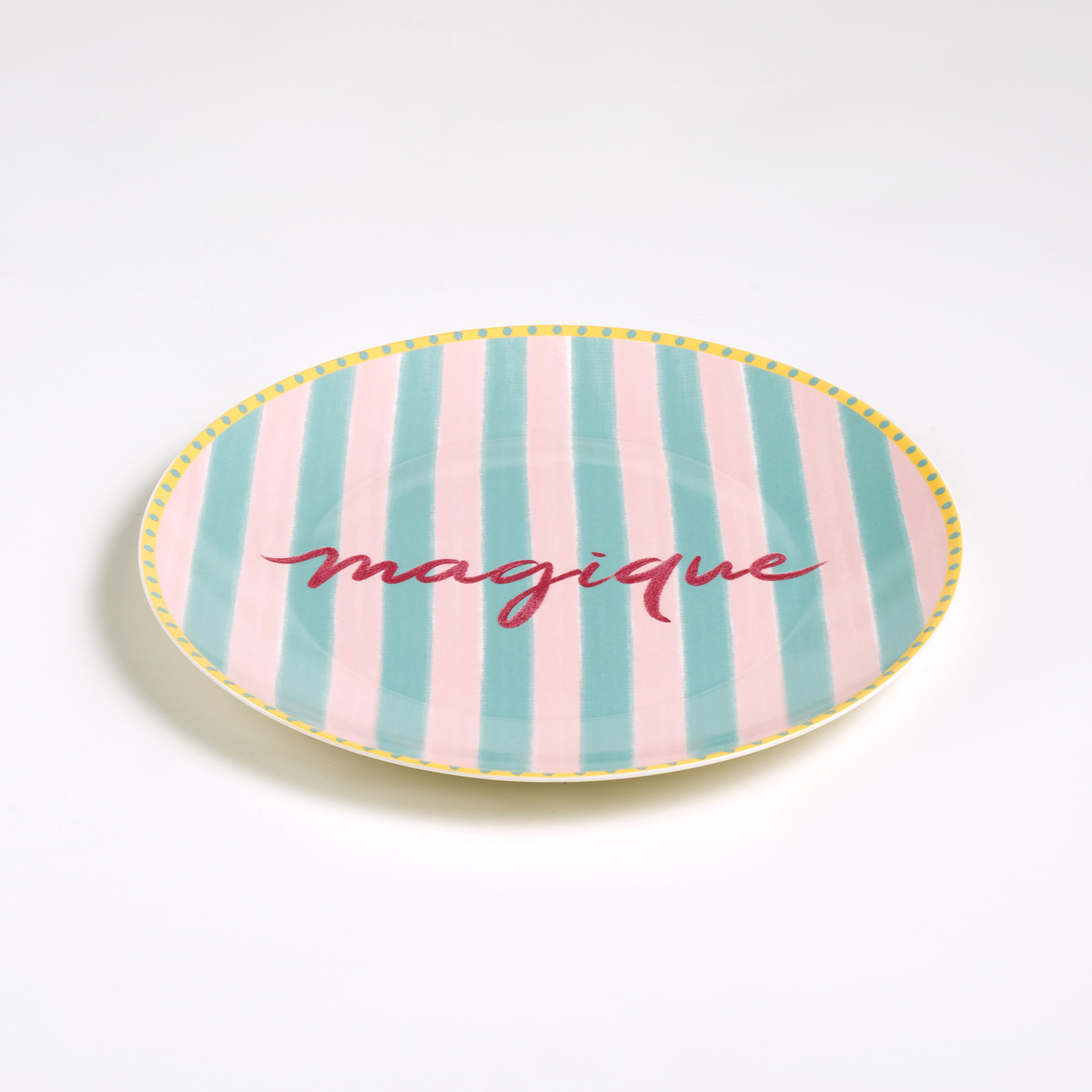 Luohu Porselen Servis Tabağı 27x27x3 Cm Renkli