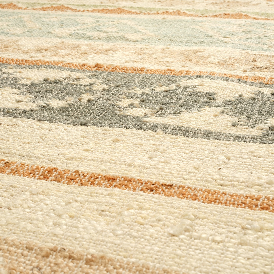 Jaıpur Jüt Kilim 120x180 Cm Bej - Mavi