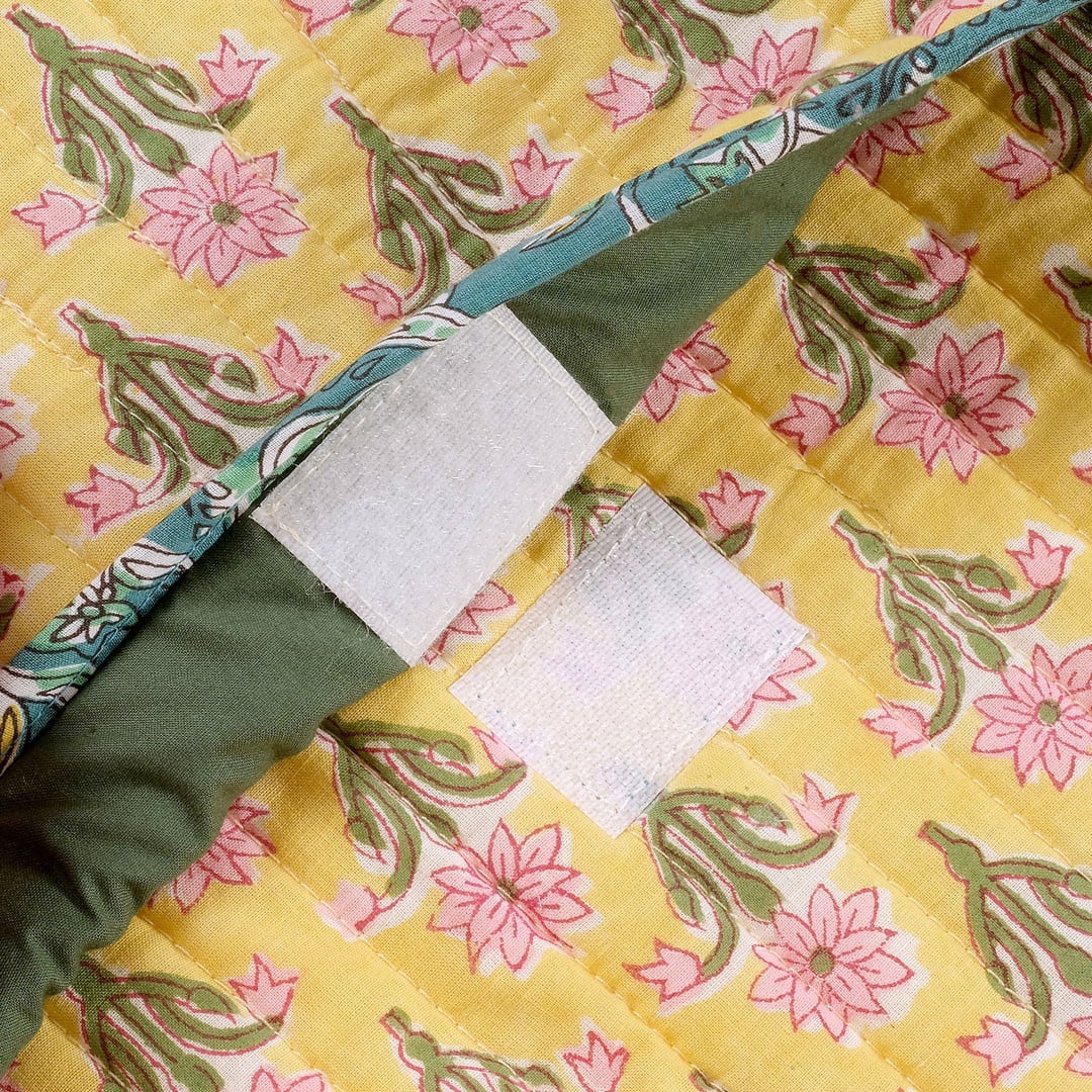 Rajpath El Baskısı Pamuk Çanta 39,5x29,5x2 Cm Sarı