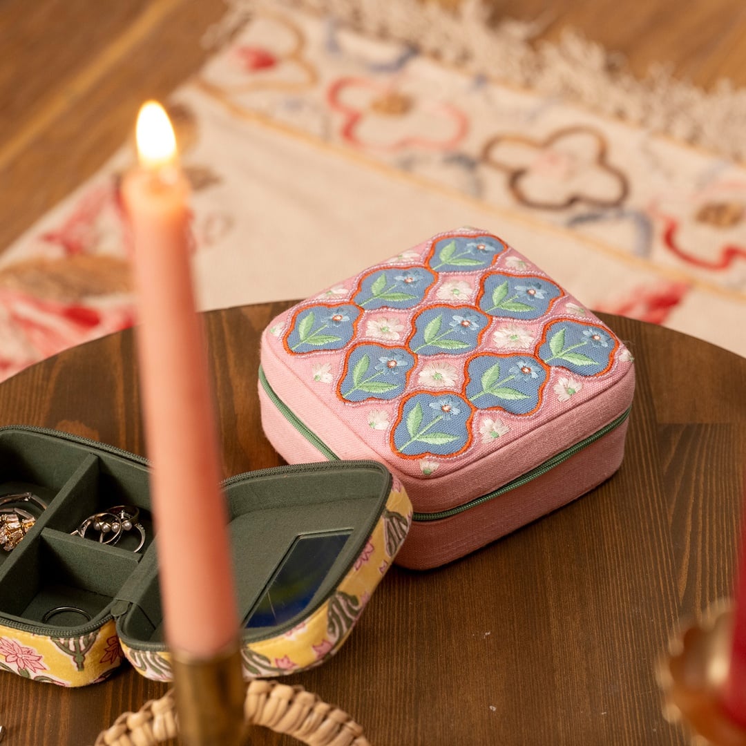 Rajpath Pamuk Dekoratif Kutu 13x13x6 Cm Pembe