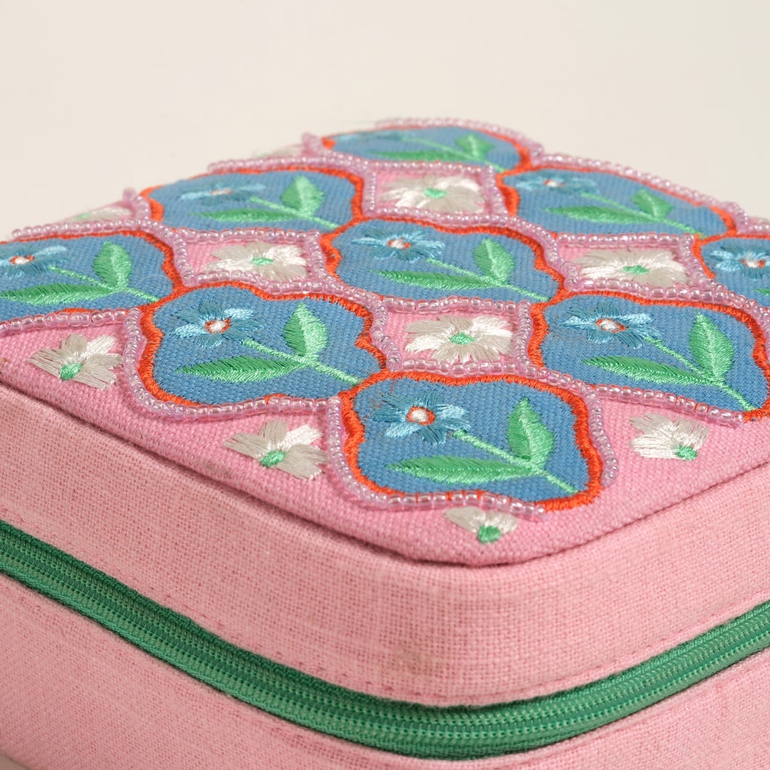 Rajpath Pamuk Dekoratif Kutu 13x13x6 Cm Pembe