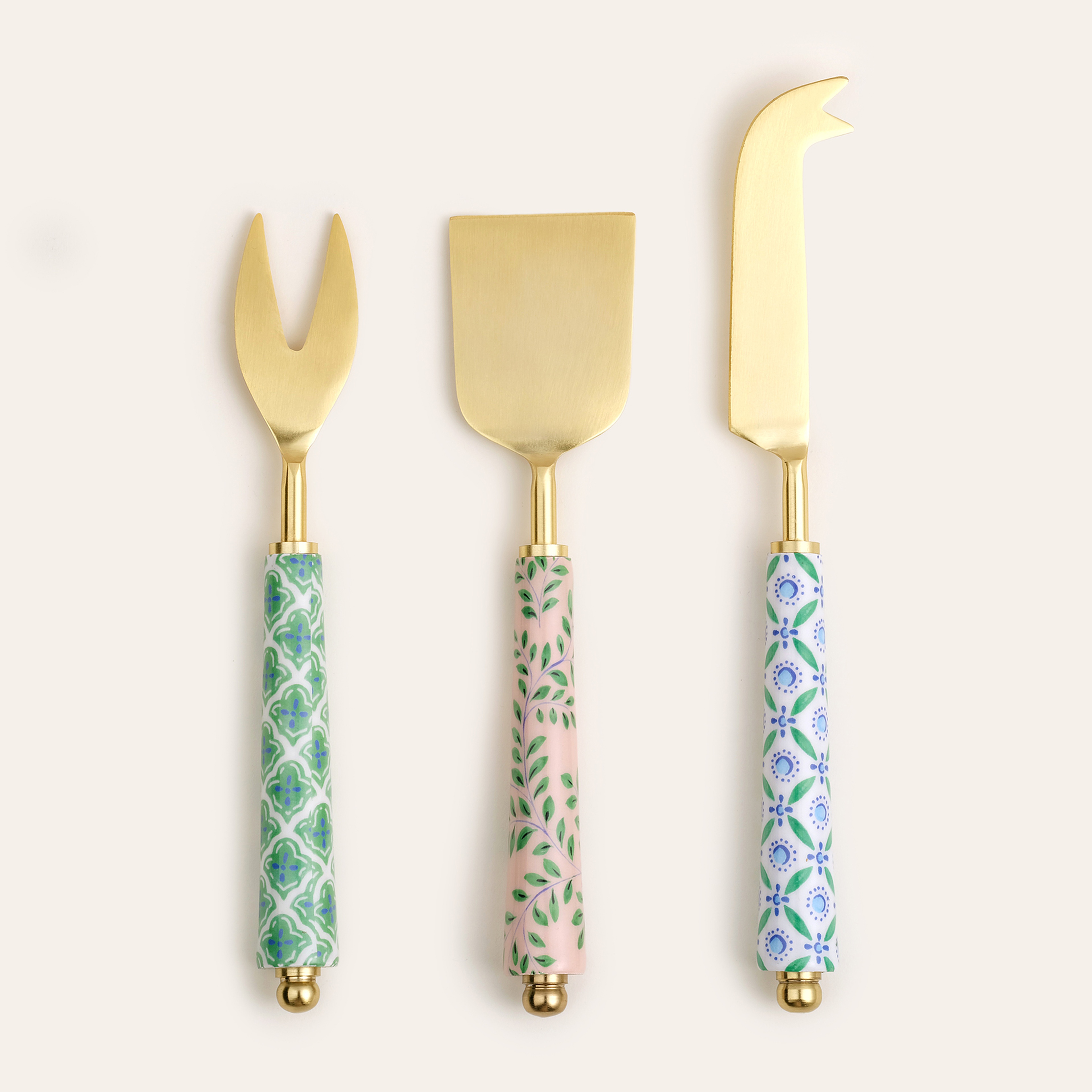 Tanda Çelik Servis Seti 5x24 Cm Altın - Renkli