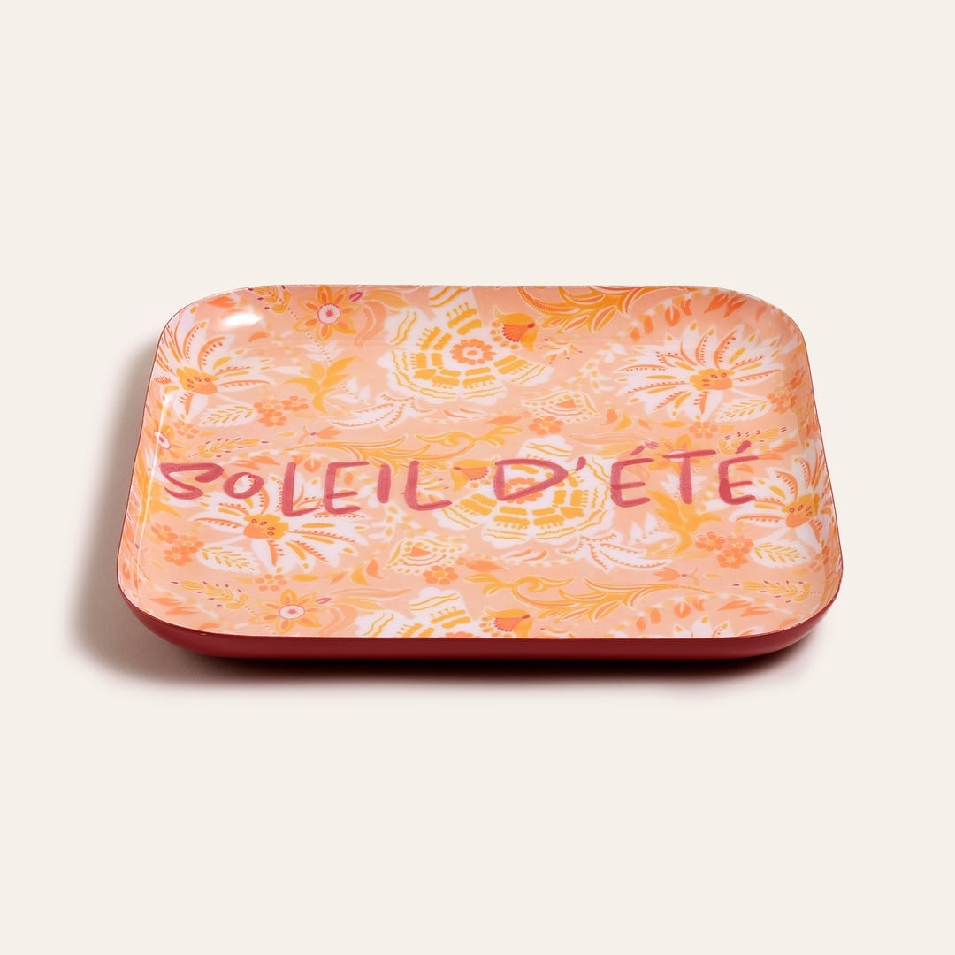 Nanpur Metal Dekoratif Tepsi 26x26x2 Cm Somon