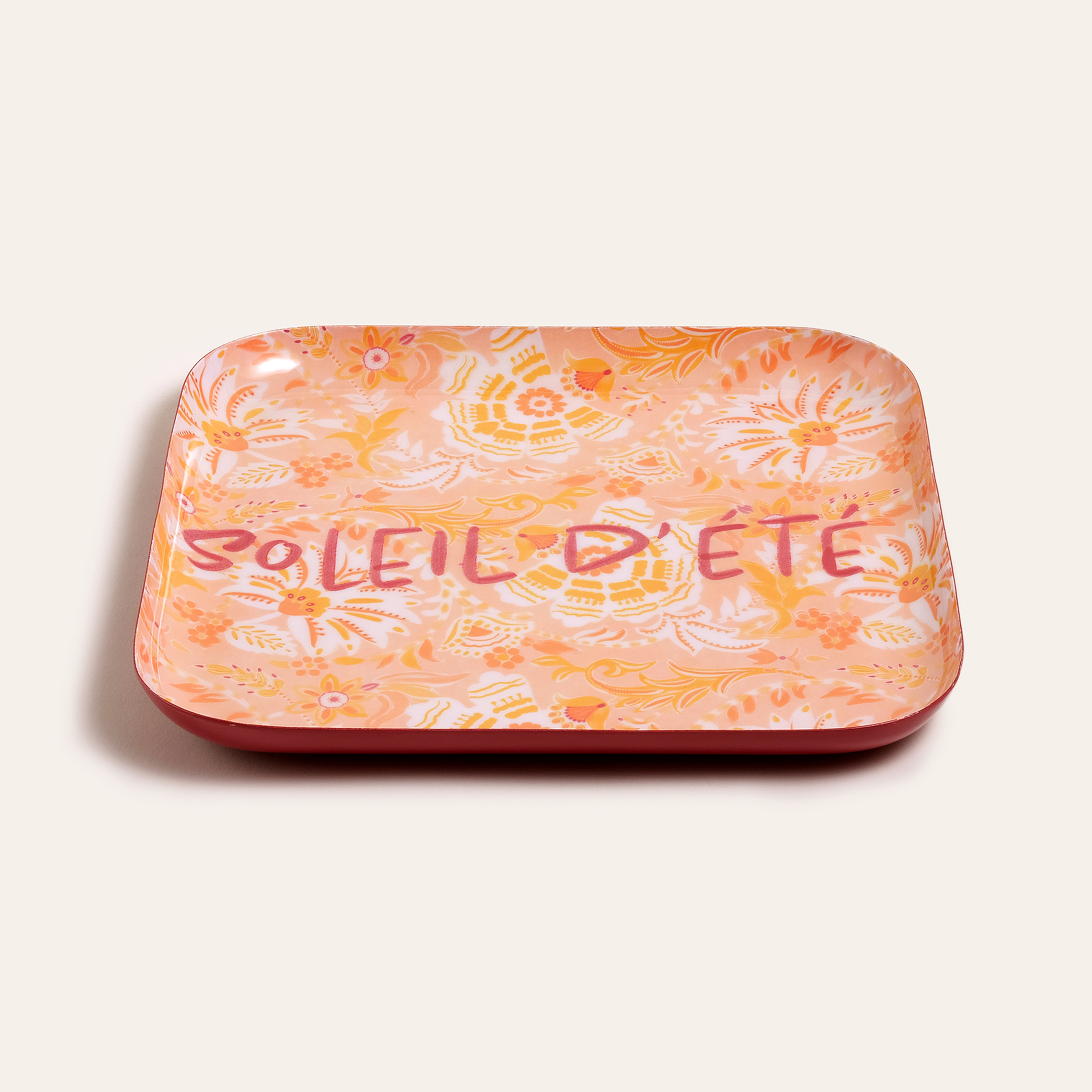 Nanpur Metal Dekoratif Tepsi 26x26x2 Cm Somon