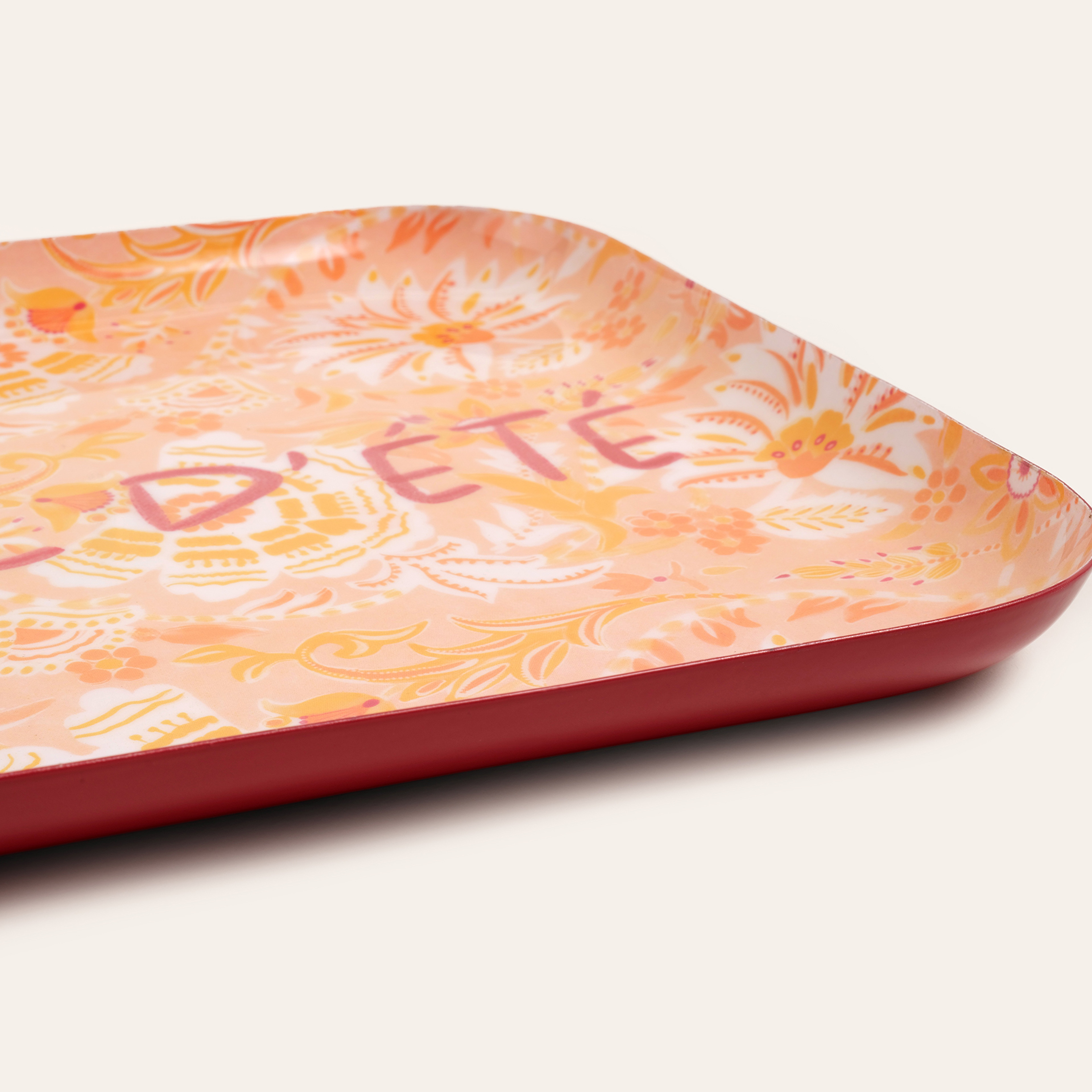 Nanpur Metal Dekoratif Tepsi 26x26x2 Cm Somon