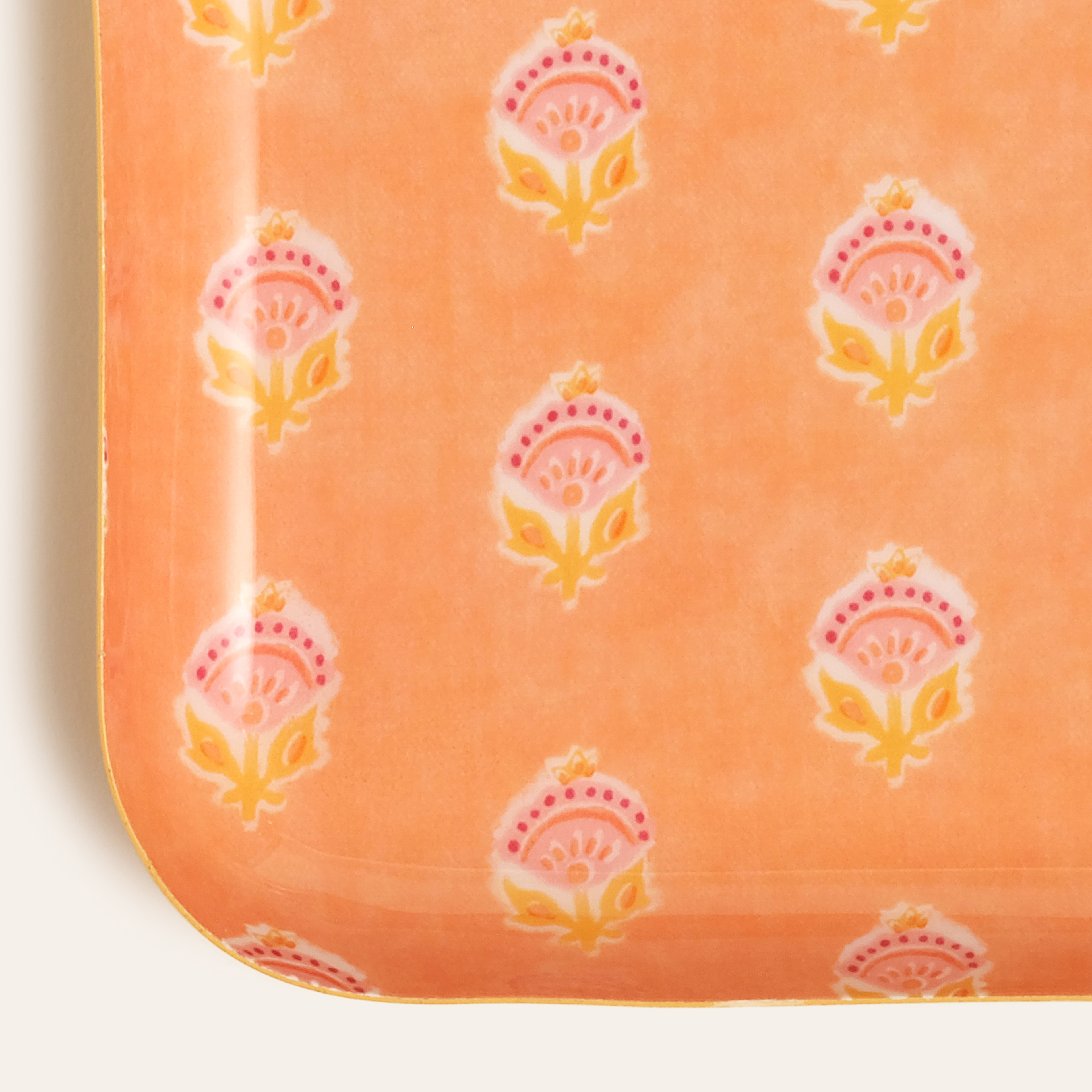 Nanpur Metal Dekoratif Tepsi 19x19x2 Cm Somon