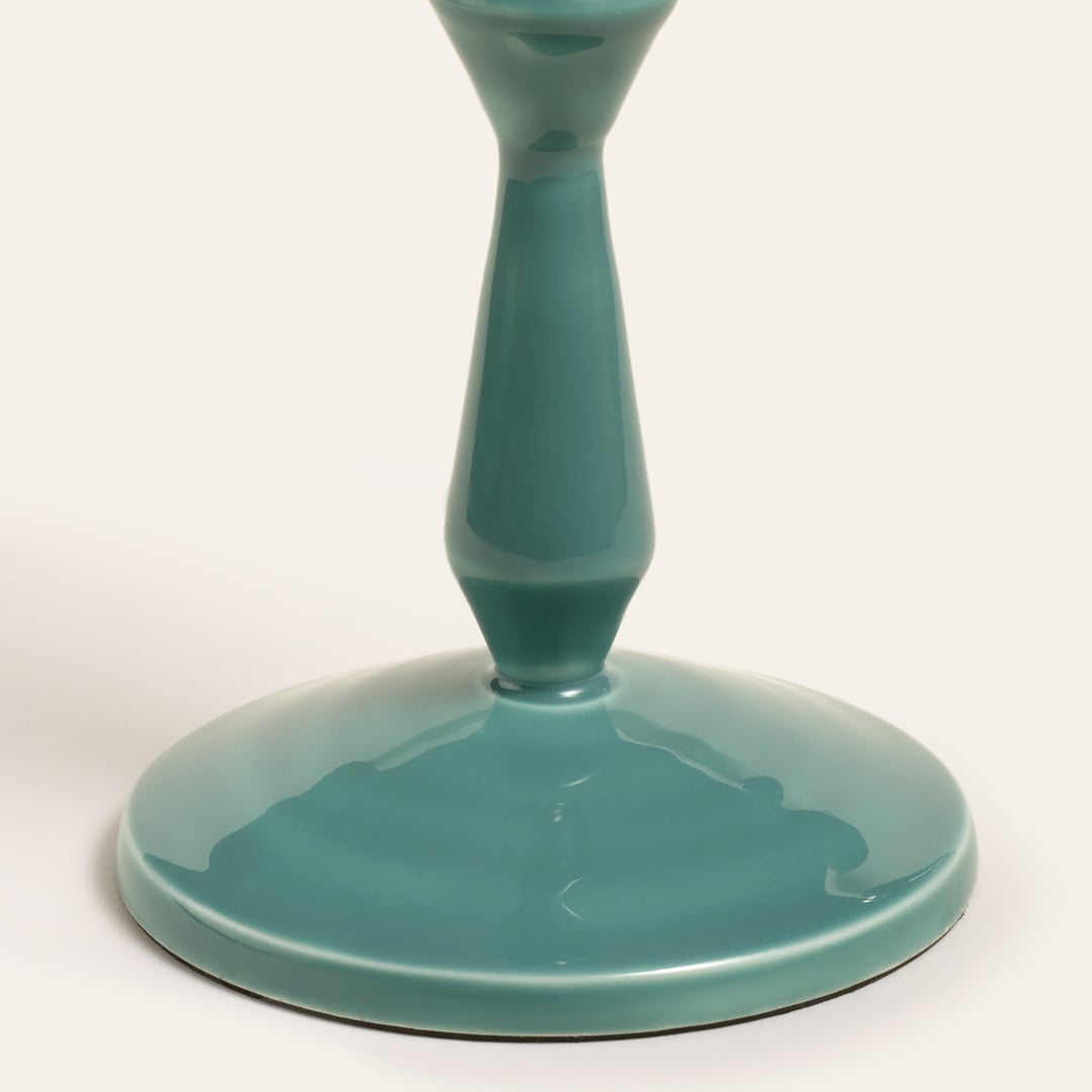 Nanpur Metal Şamdan 7x7x23 Cm Yeşil