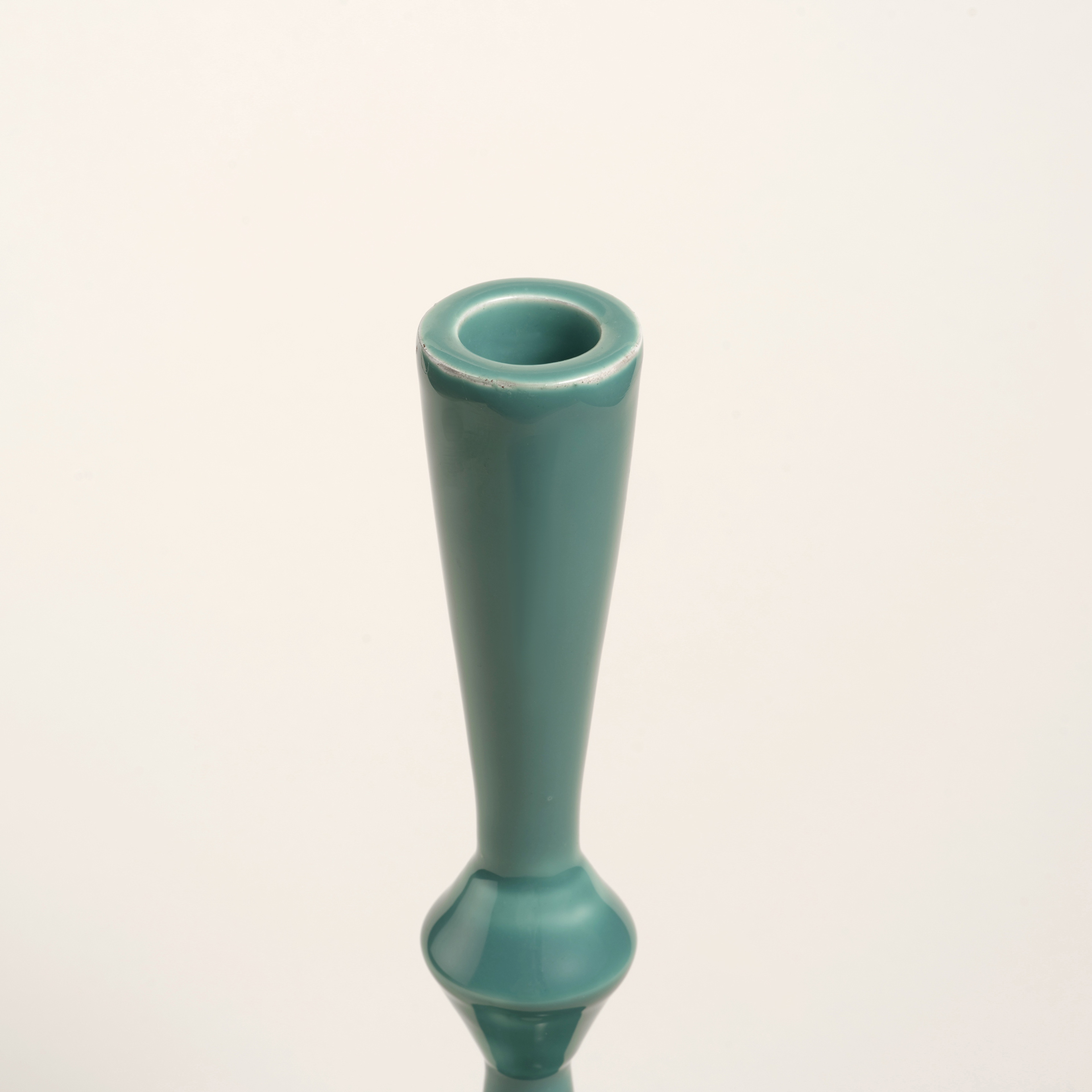 Nanpur Metal Şamdan 7x7x23 Cm Yeşil