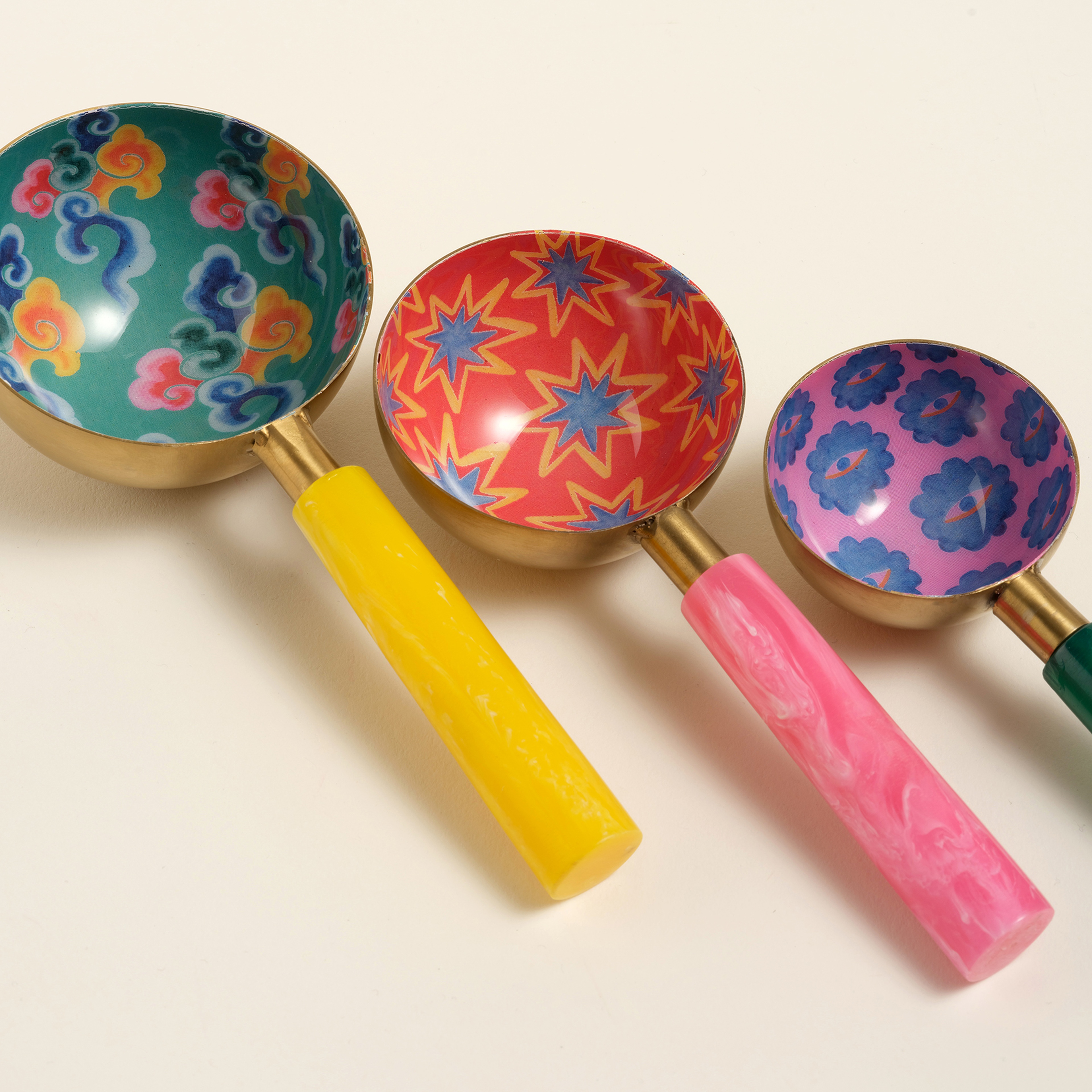 Rampur Çelik - Reçine Ölçü Kaşık Seti 4x16x3 Cm Renkli