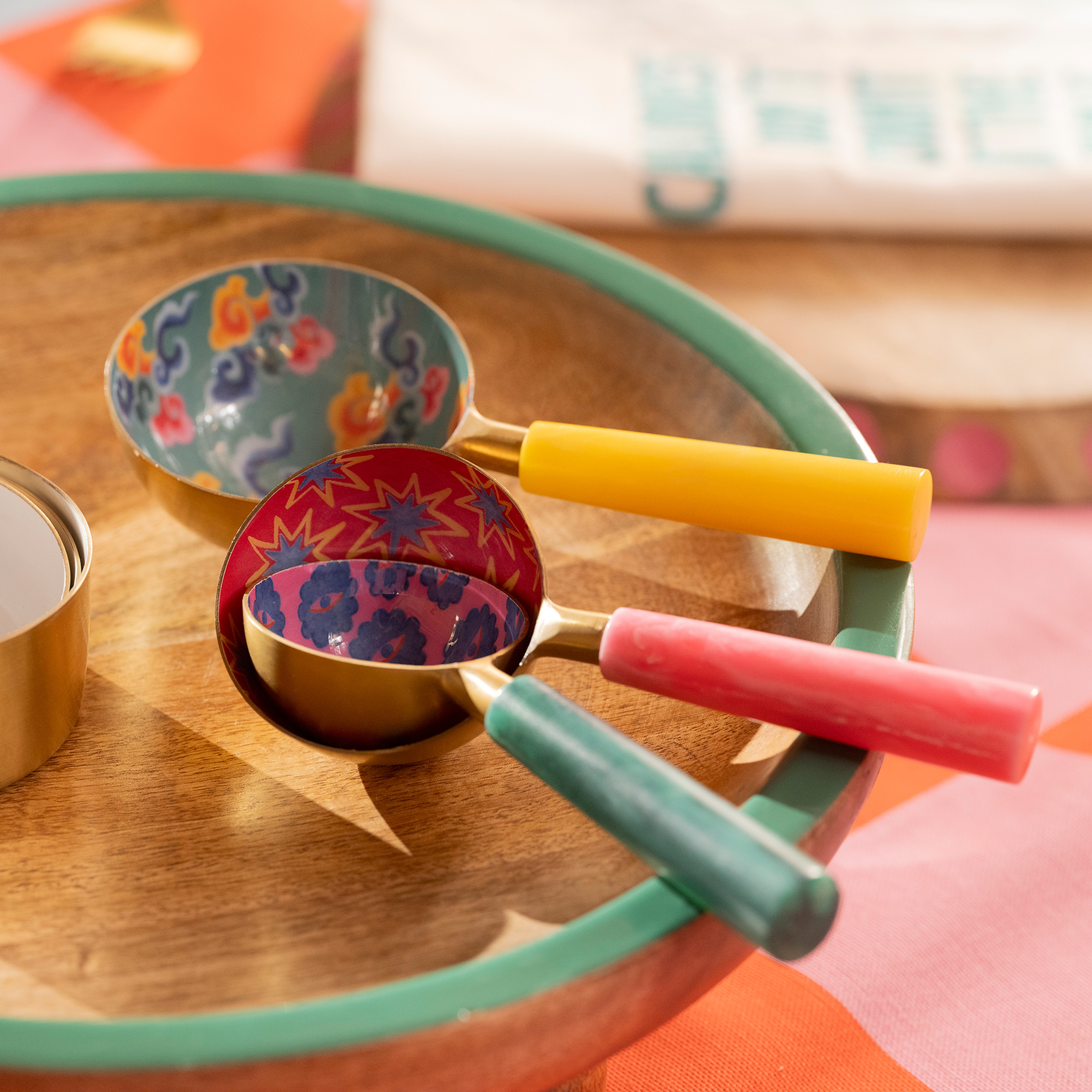 Rampur Çelik - Reçine Ölçü Kaşık Seti 4x16x3 Cm Renkli