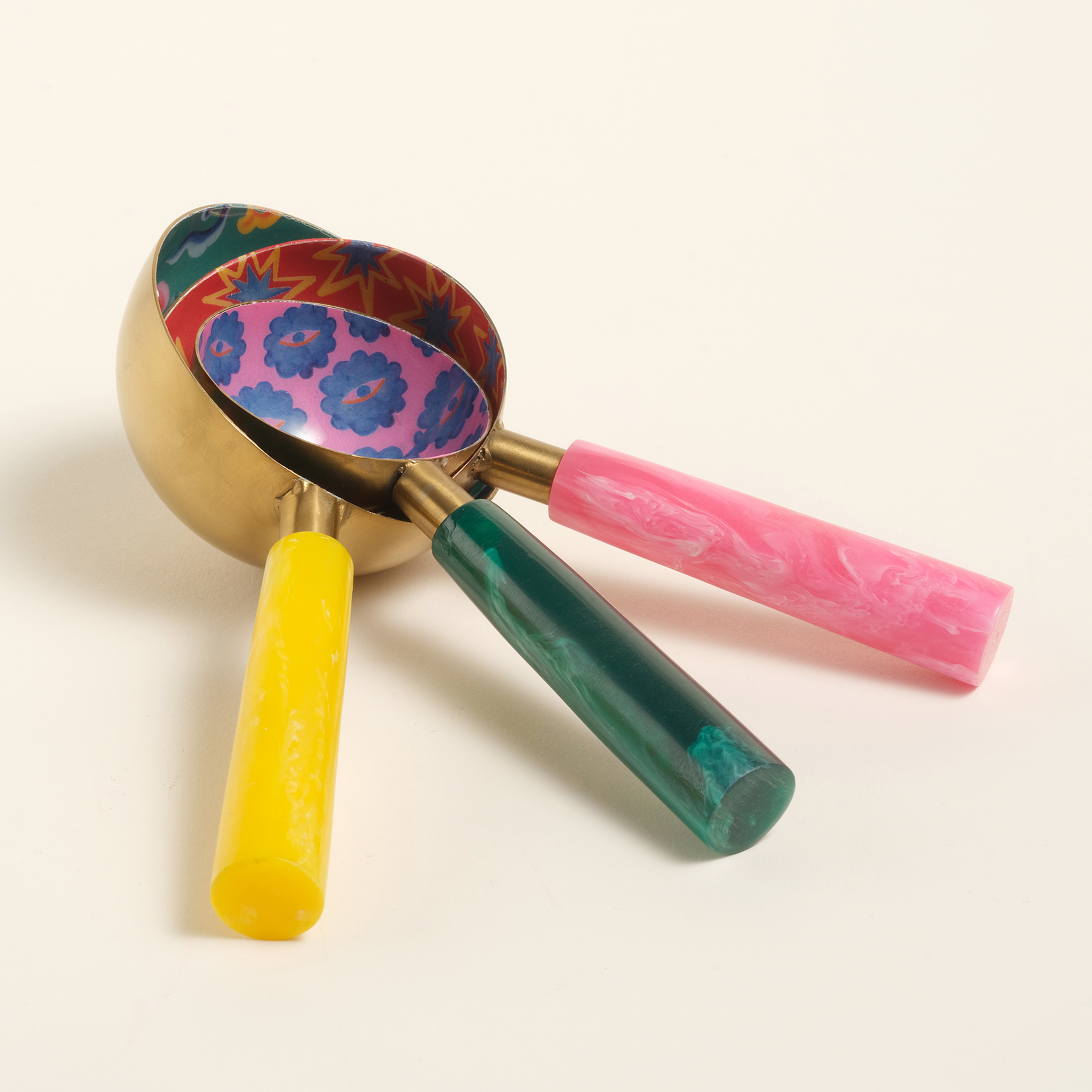 Rampur Çelik - Reçine Ölçü Kaşık Seti 4x16x3 Cm Renkli