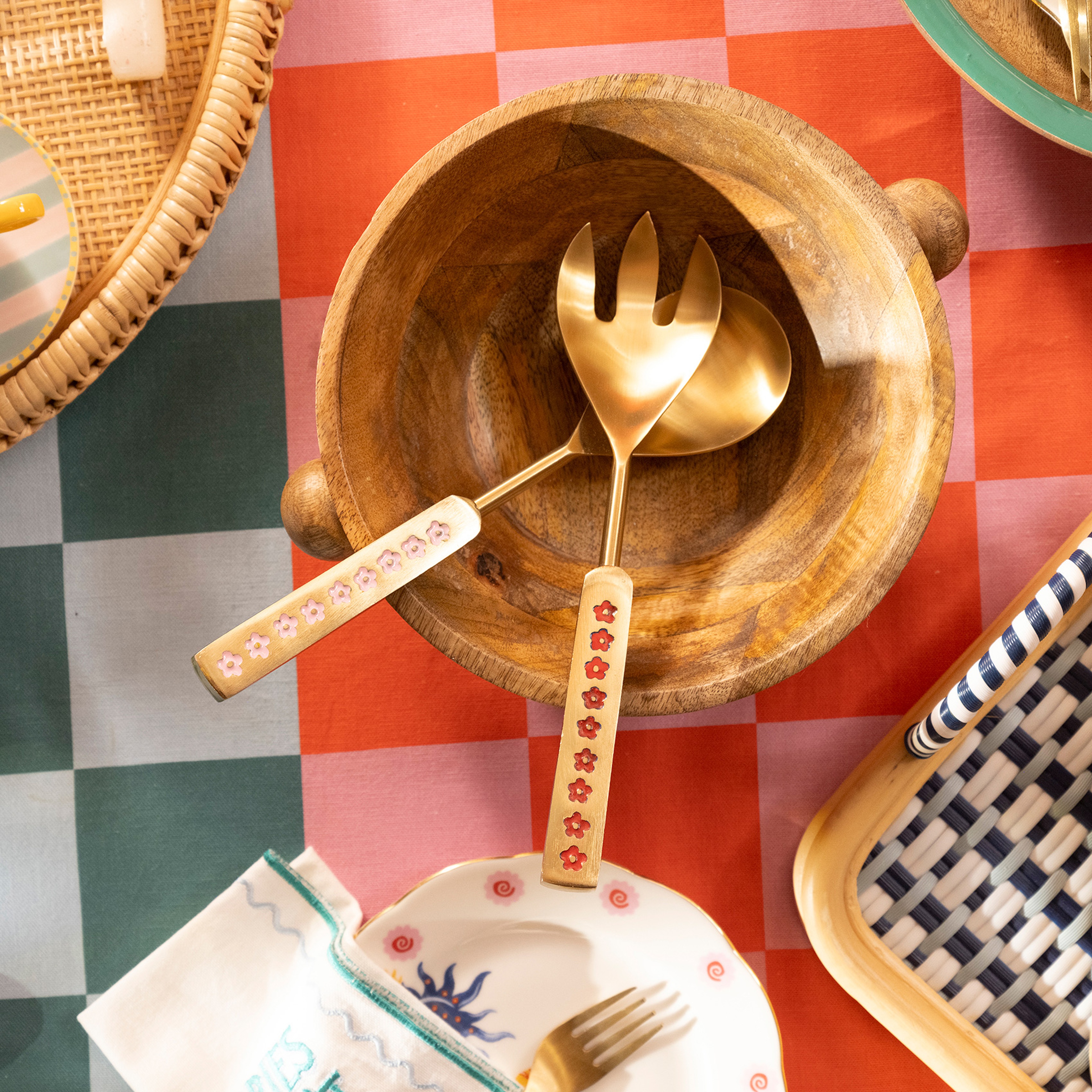 Rampur Çelik Salata Kaşık Seti 31x11x2 Cm Renkli