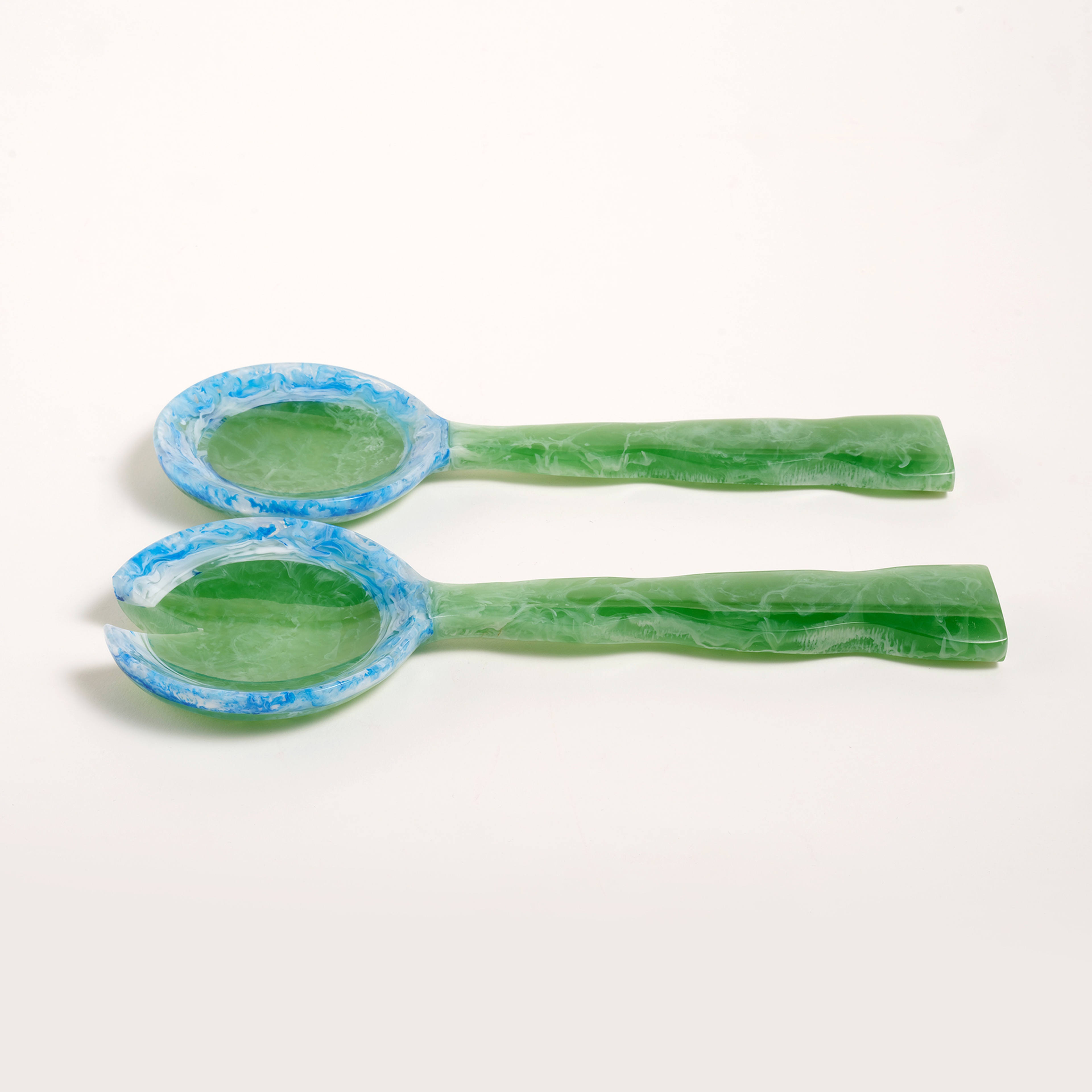 Tanda Reçine Salata Kaşık Seti 31x11x2 Cm Yeşil - Mavi