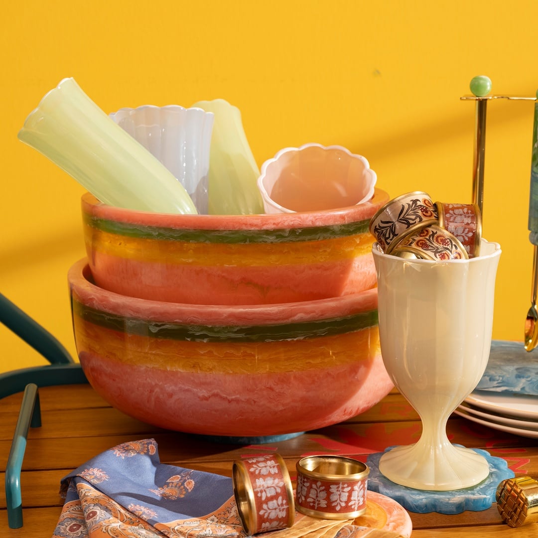 Tanda Reçine Kase 25x25x12 Cm Renkli