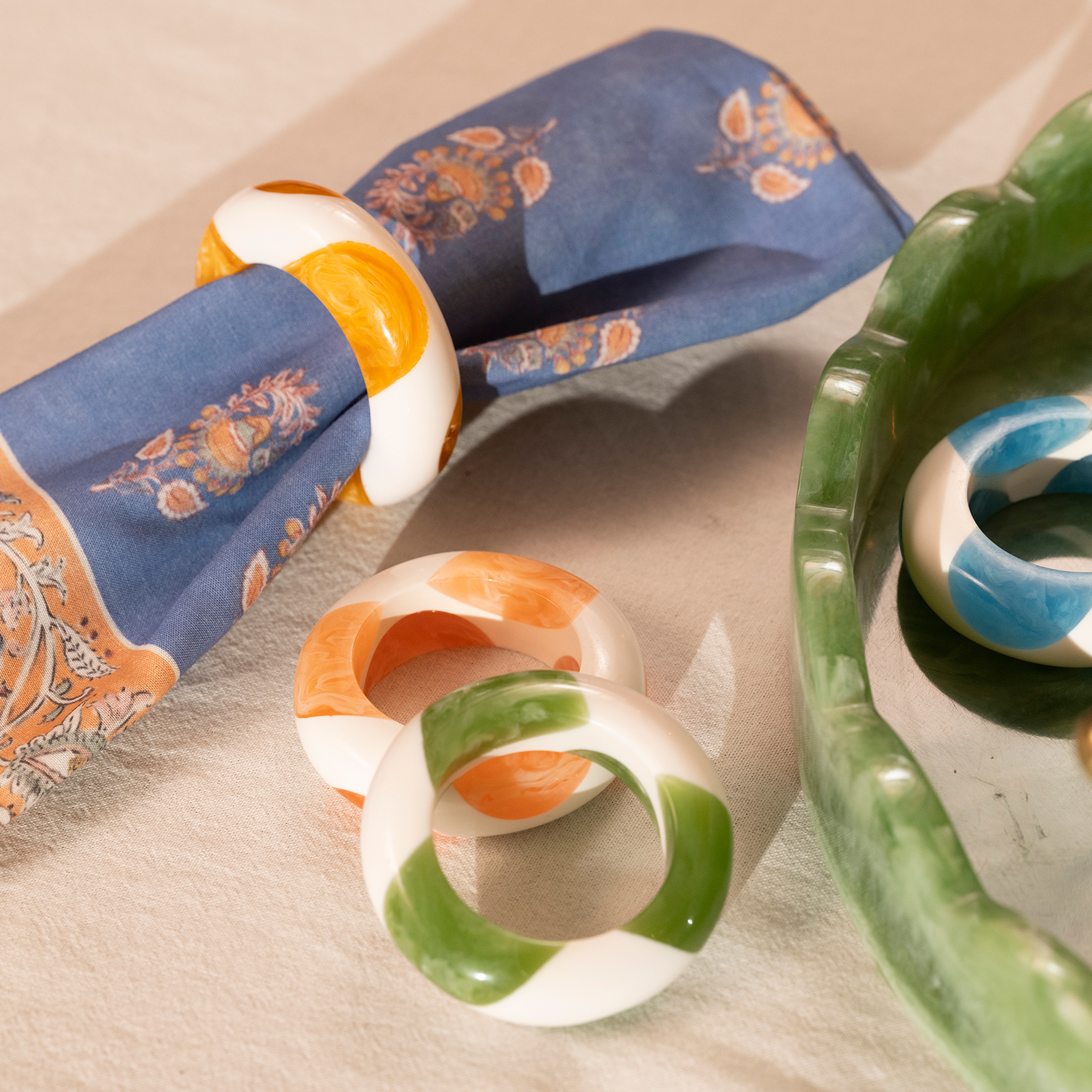 Tanda Reçine Peçete Halkası 6x6x2 Cm Renkli