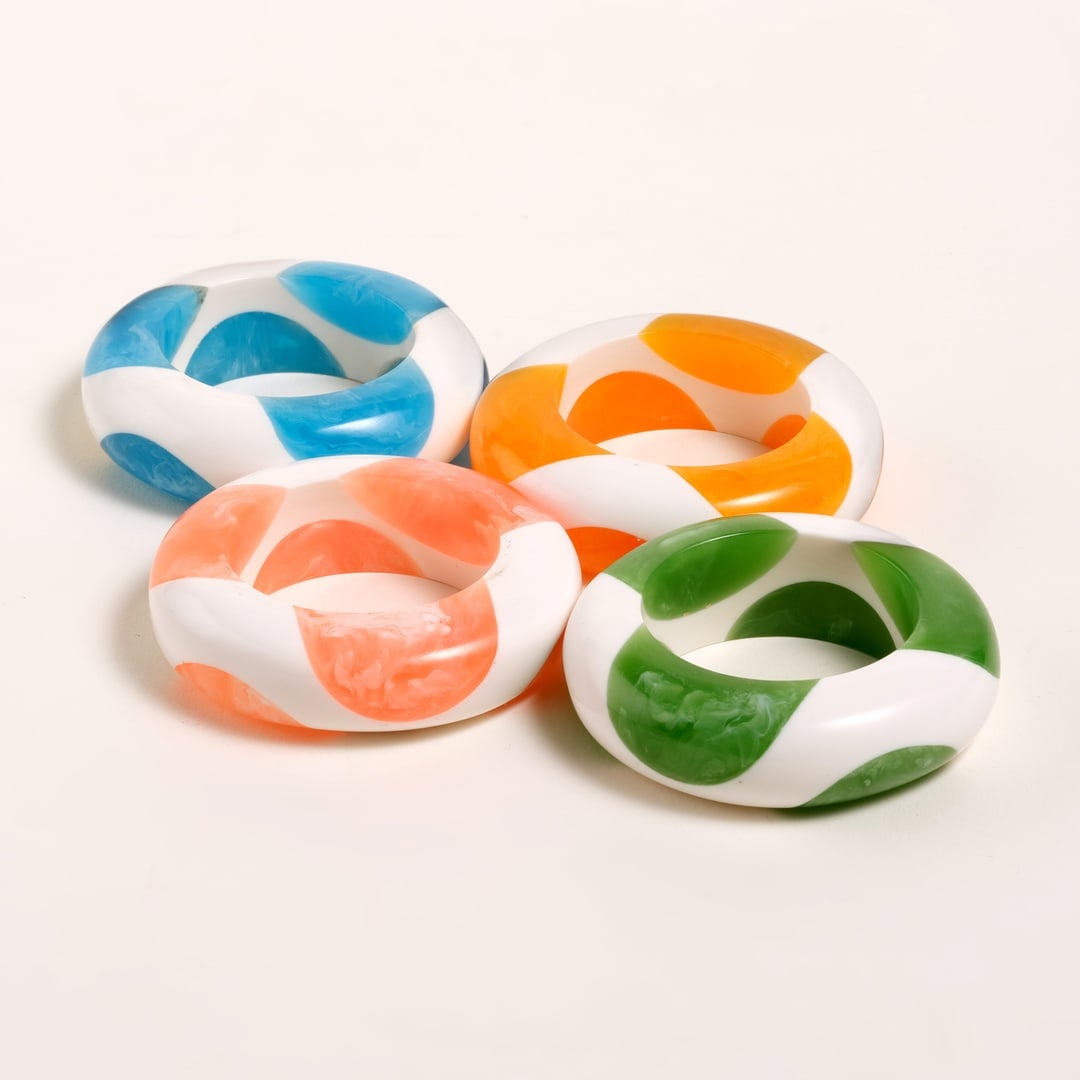 Tanda Reçine Peçete Halkası 6x6x2 Cm Renkli