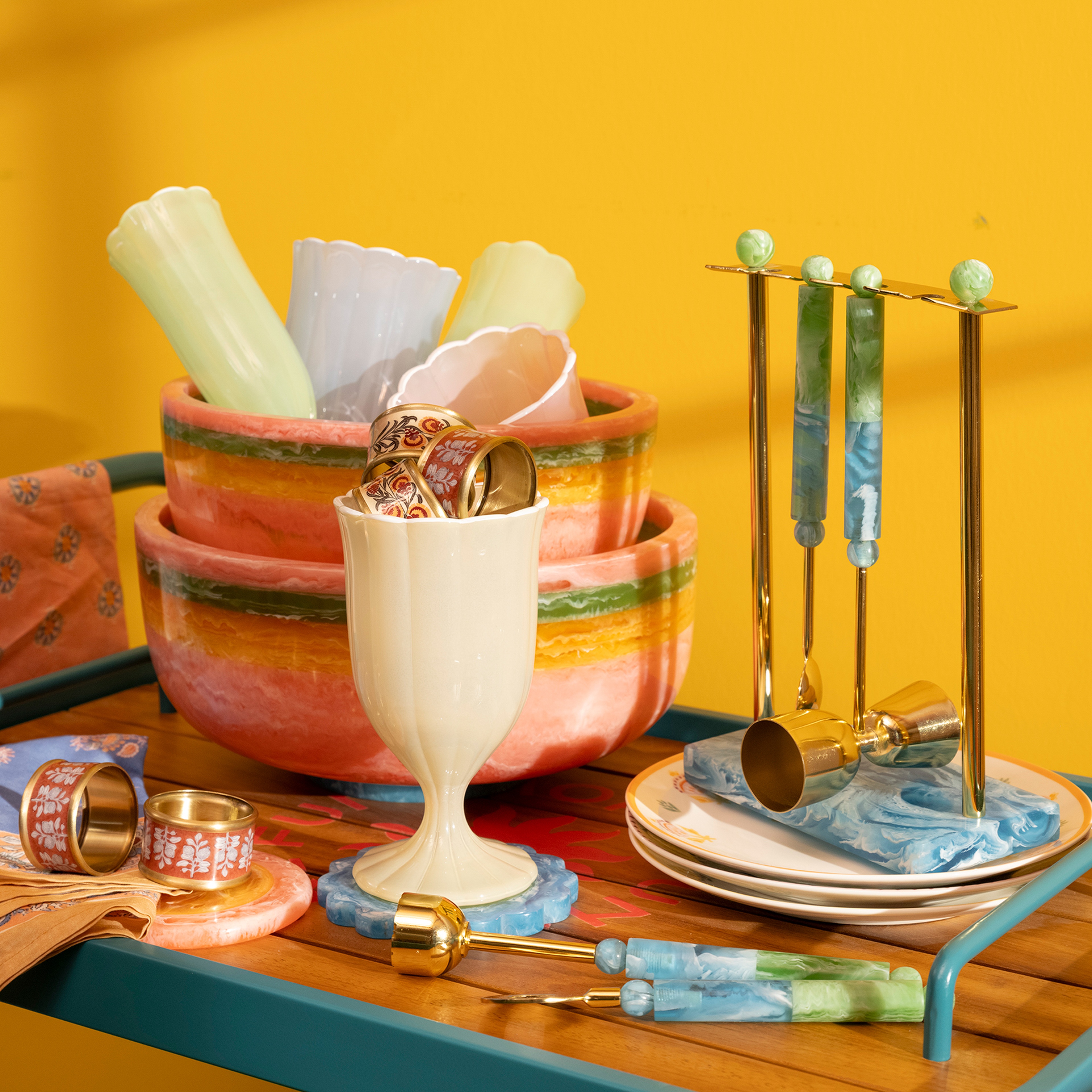 Tanda Çelik Bar Aksesuarları 17x8x26 Cm Turuncu - Pembe