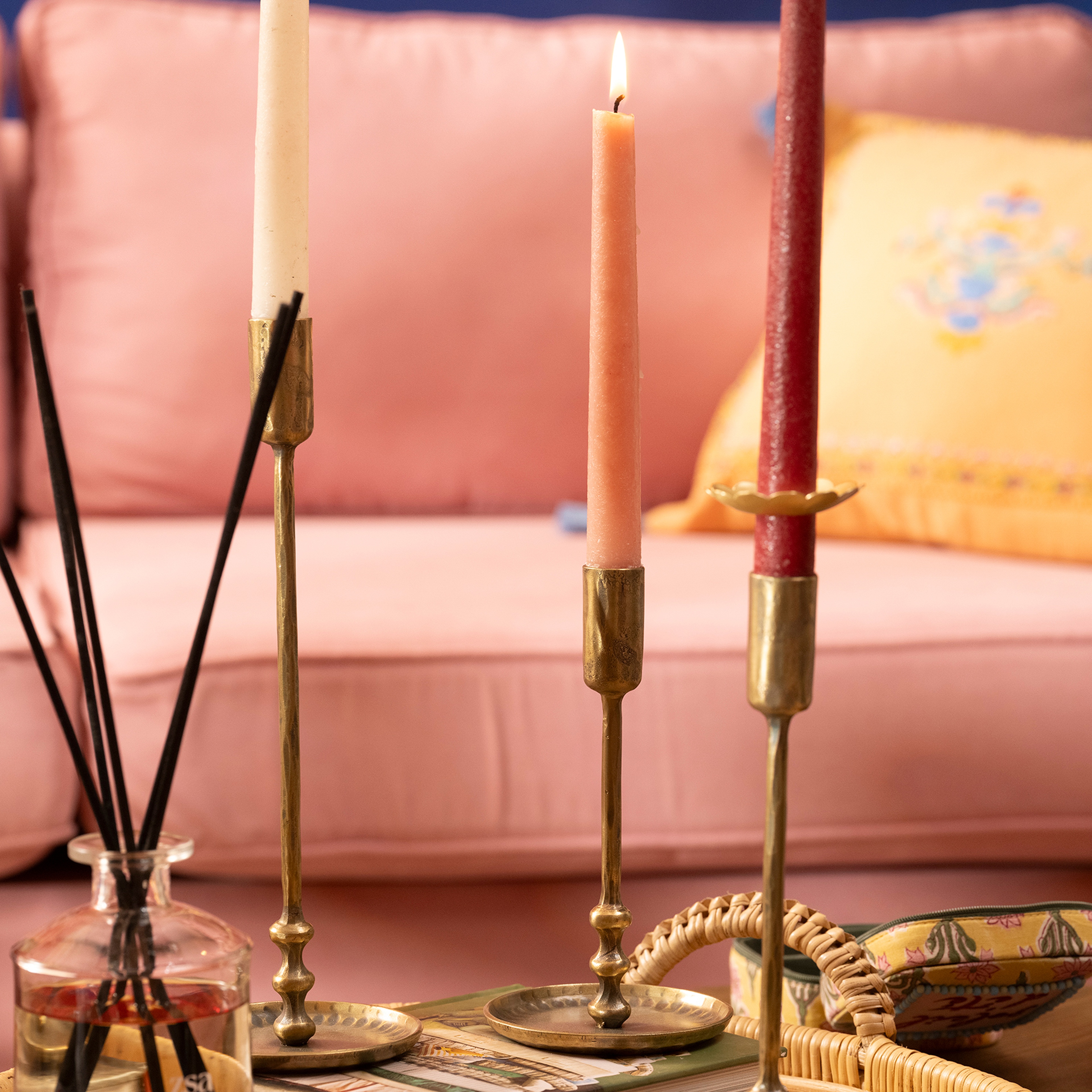 Bıjnor Metal Şamdan 10x10x20 Cm Altın