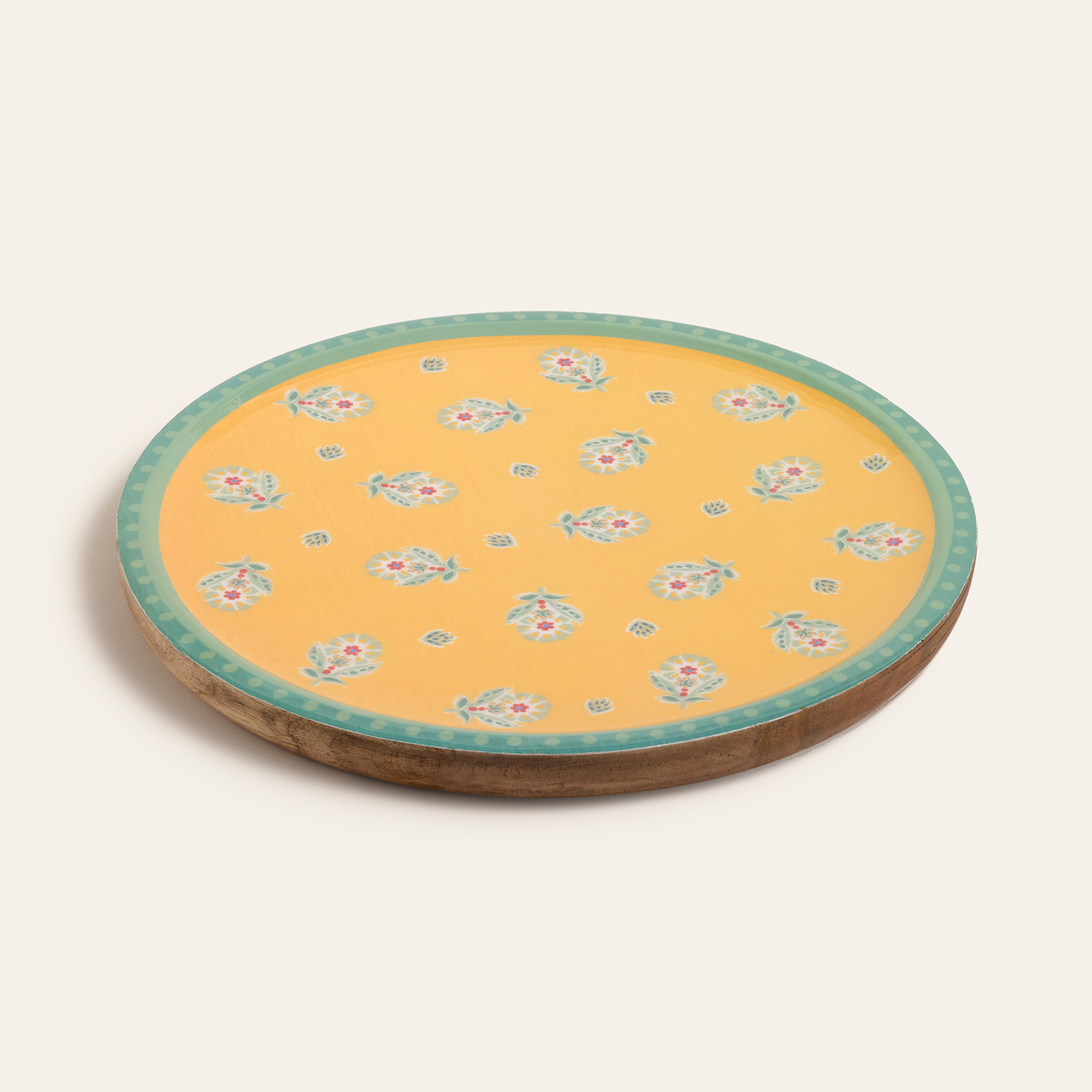 Lakrı Mango Ağacı Sunum Tahtası 36x36x2 Cm Yeşil