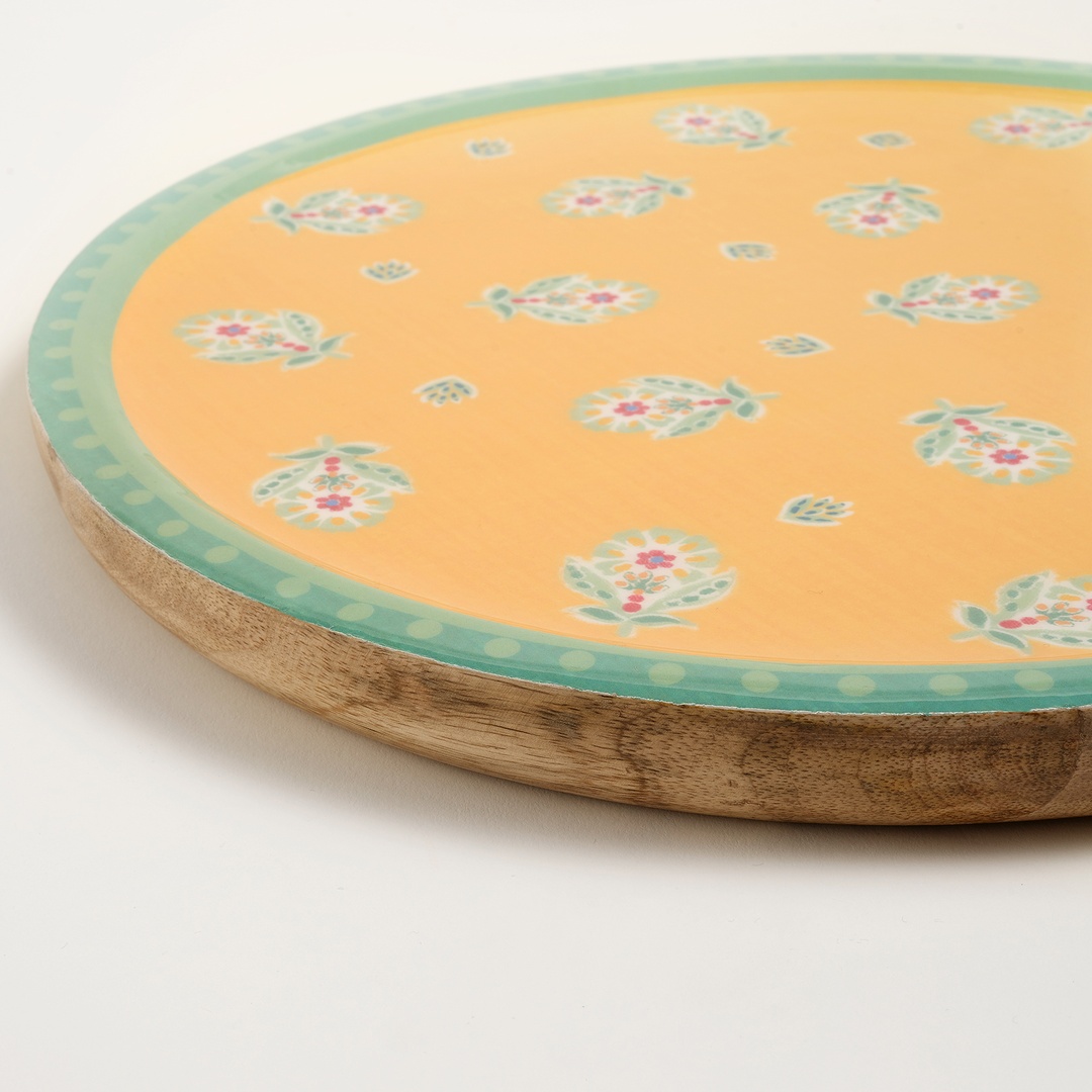 Lakrı Mango Ağacı Sunum Tahtası 36x36x2 Cm Yeşil
