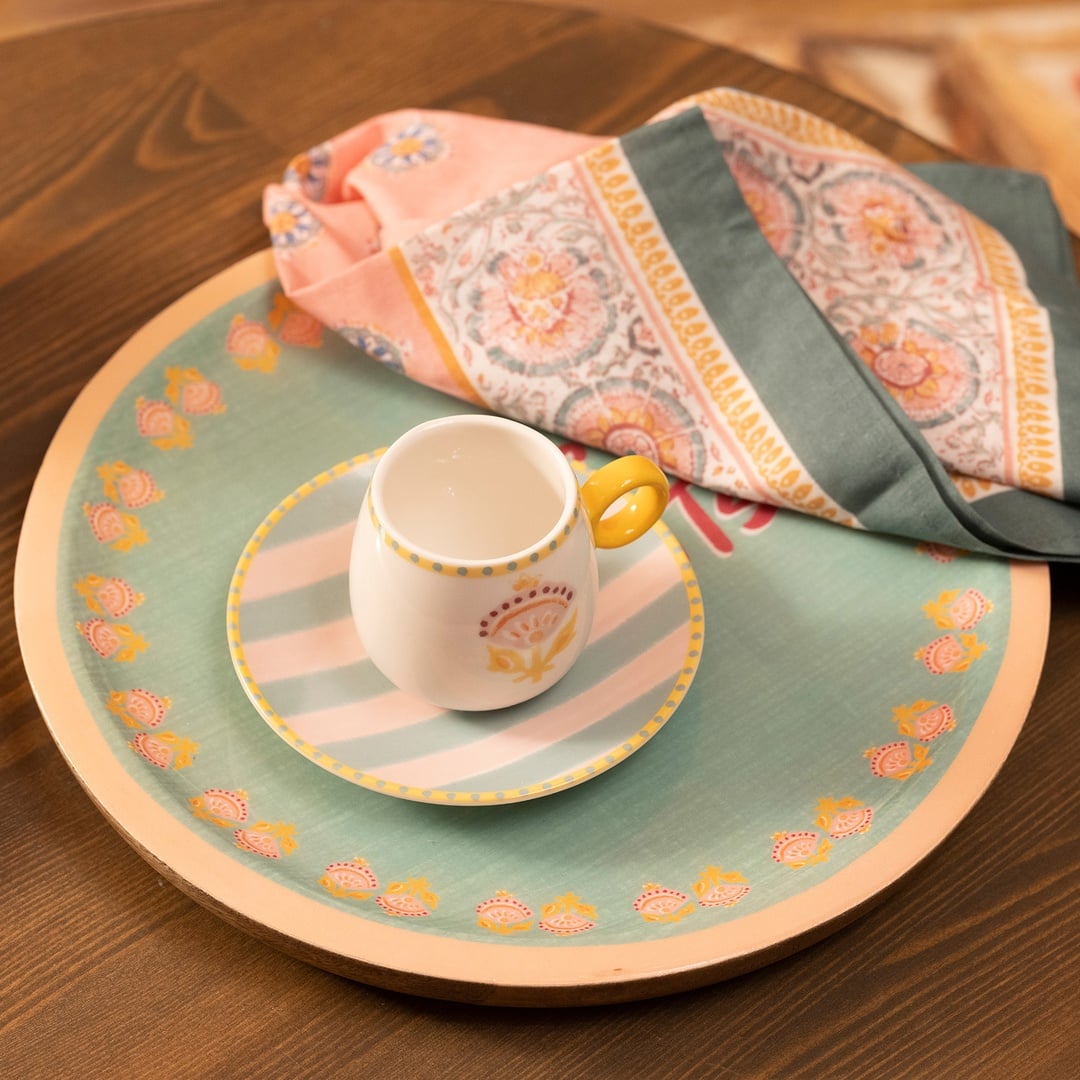 Lakrı Mango Ağacı Sunum Tahtası 25x25x2 Cm Yeşil