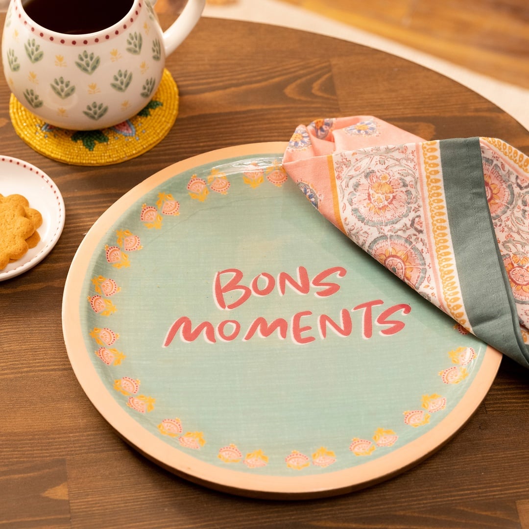 Lakrı Mango Ağacı Sunum Tahtası 25x25x2 Cm Yeşil