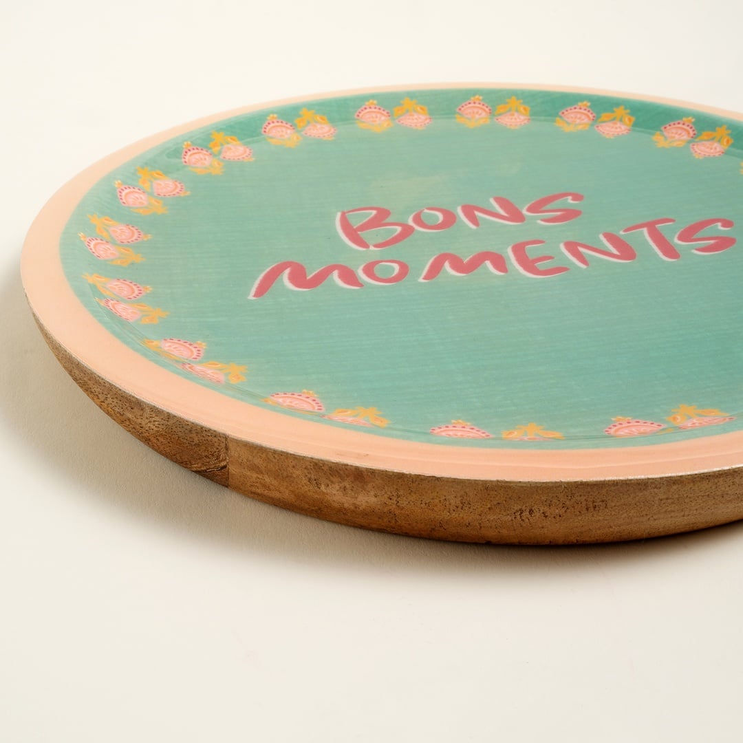 Lakrı Mango Ağacı Sunum Tahtası 25x25x2 Cm Yeşil