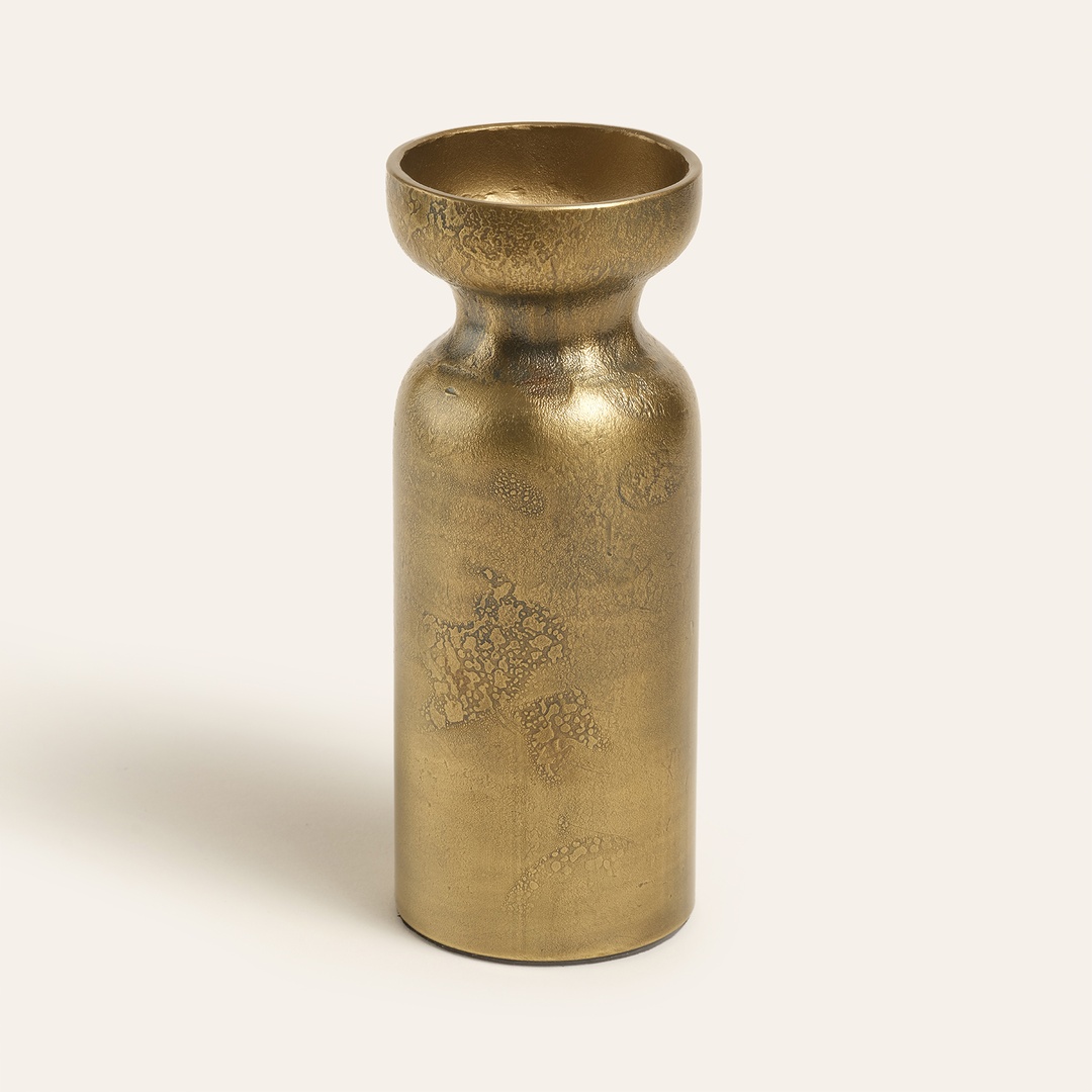 Bıjnor Metal Mumluk 5x5x13 Cm Altın