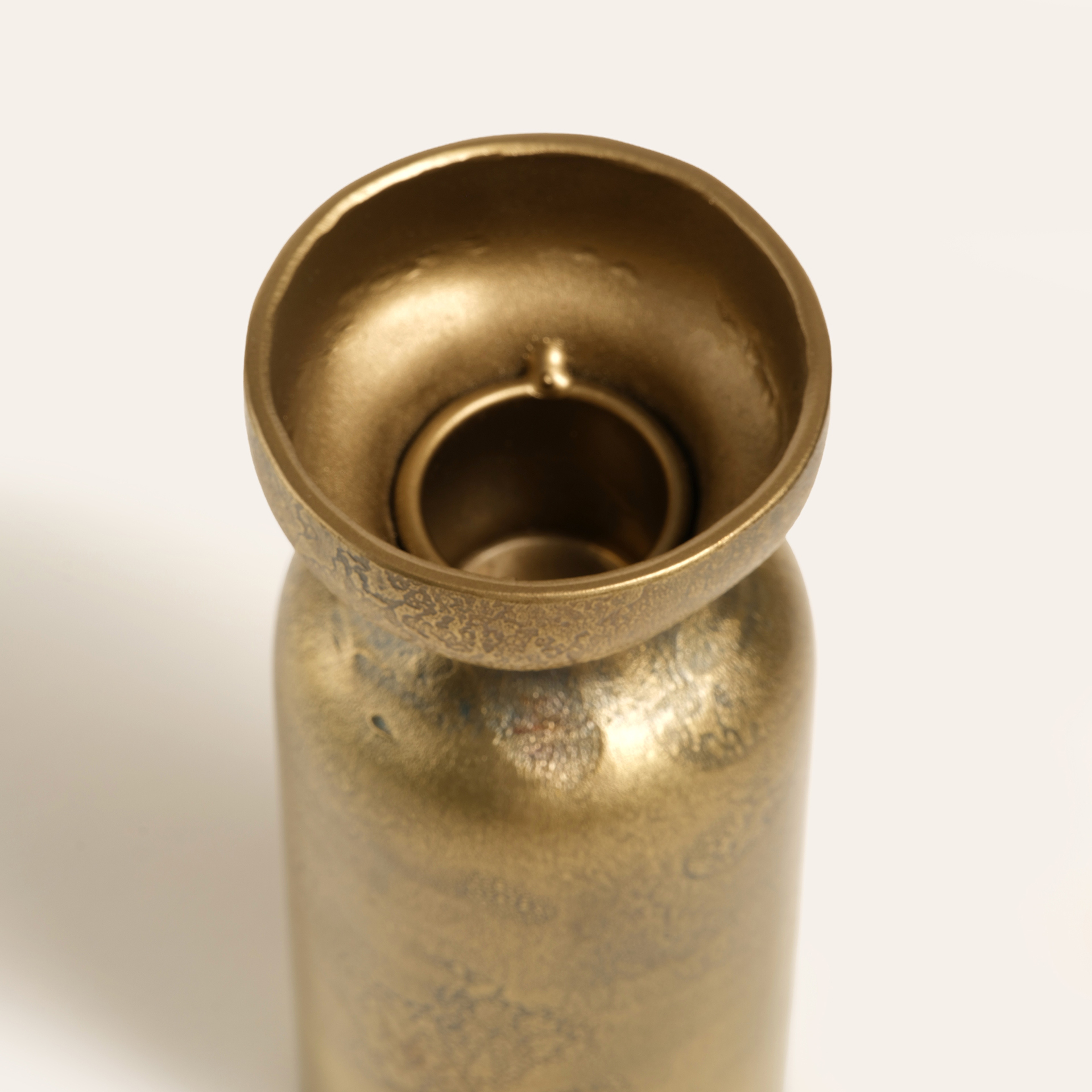 Bıjnor Metal Mumluk 5x5x13 Cm Altın