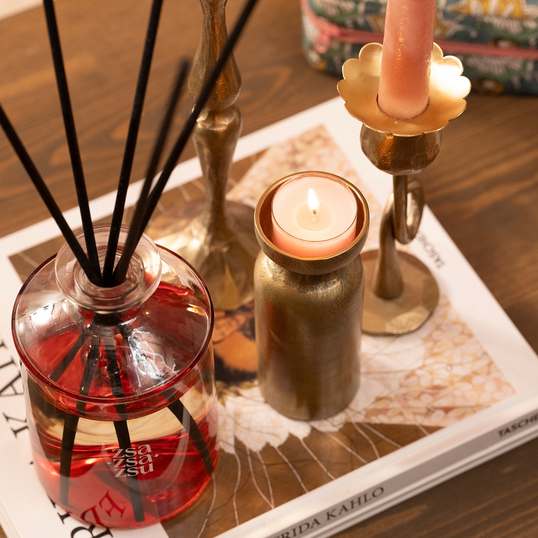 Bıjnor Metal Mumluk 5x5x13 Cm Altın