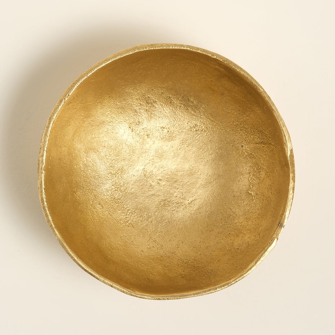 Lotus Pirinç Dekoratif Obje 8x8x3 Cm Mat Altın