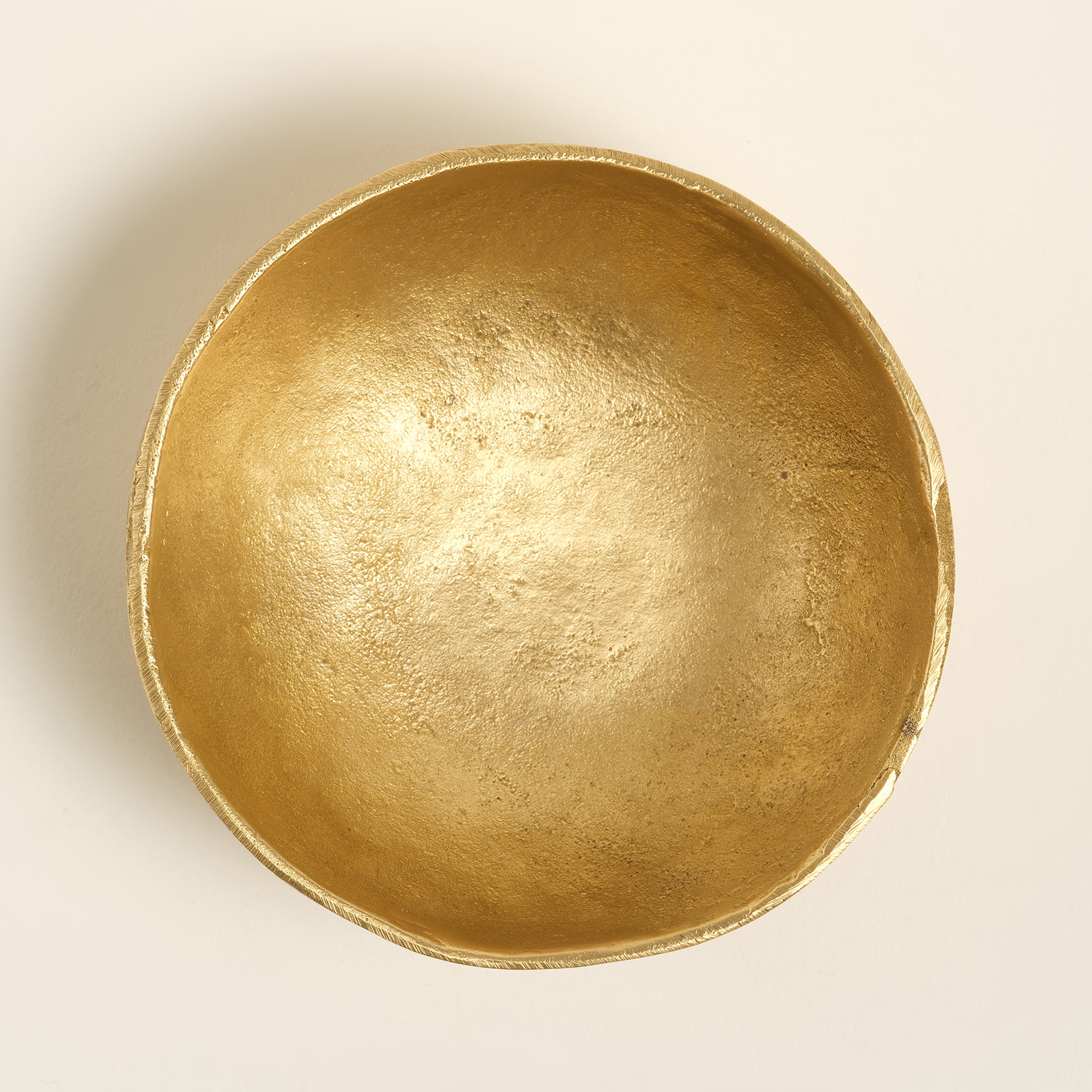 Lotus Pirinç Dekoratif Obje 10x10x4 Cm Mat Altın