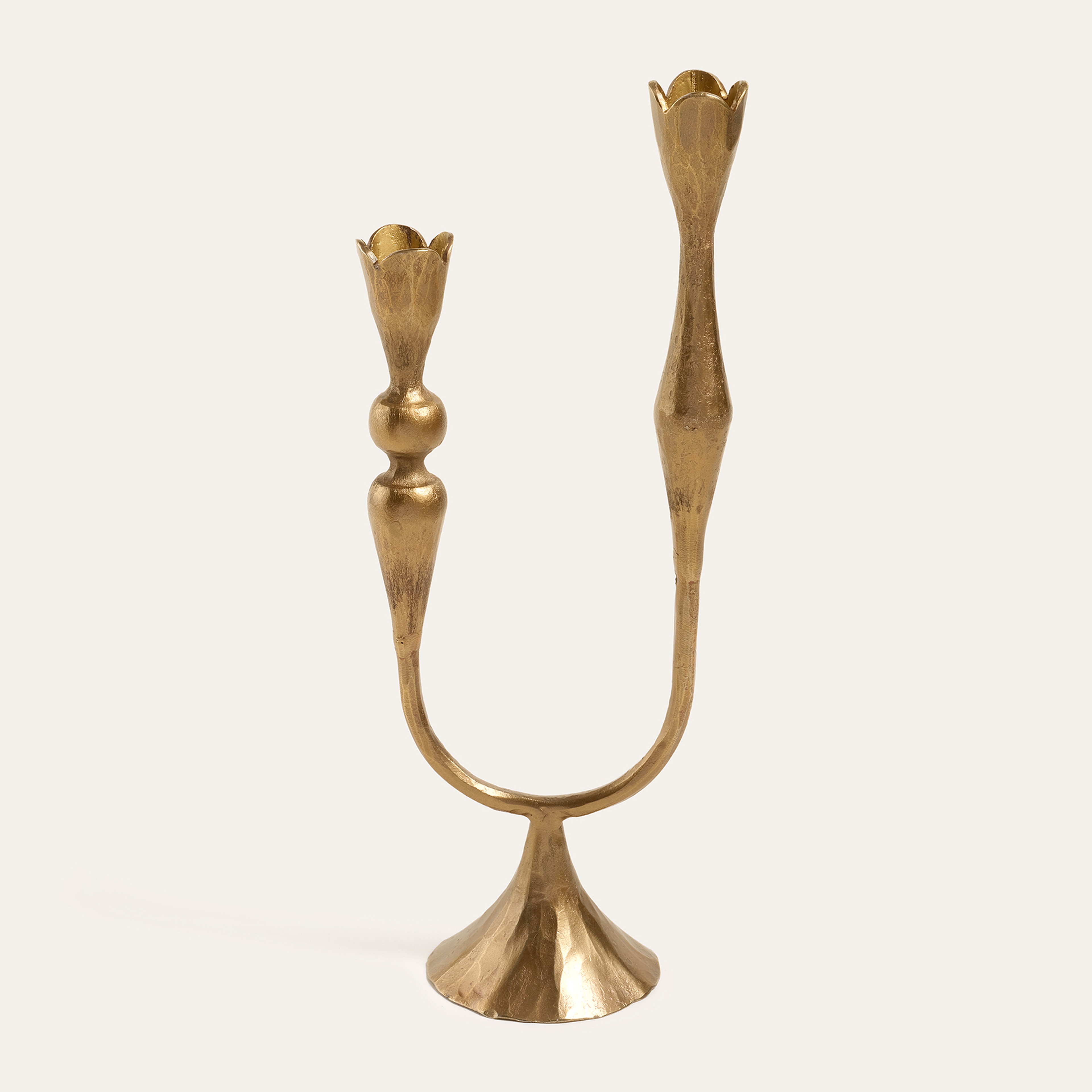 Lotus Metal Şamdan 8x11x30 Cm Altın