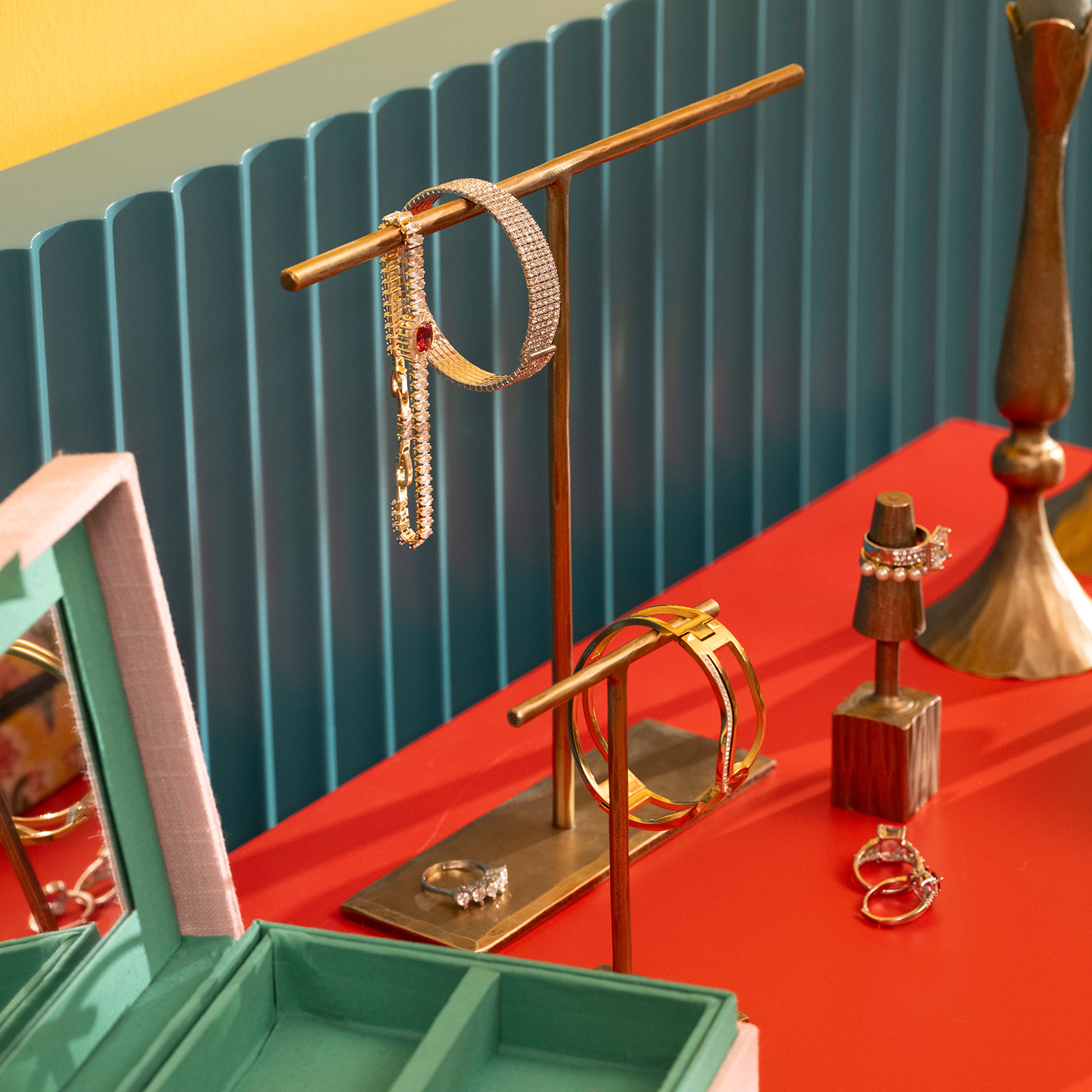 Lotus Metal Takı Tutucu 15x5x22 Cm Altın