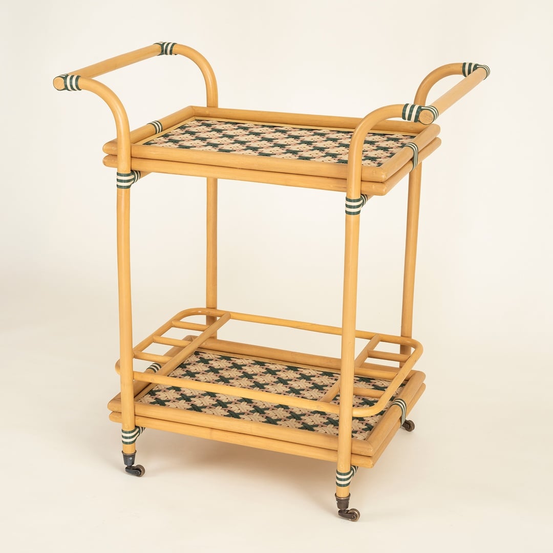 Java Rattan - Synthetıc Servis Arabası 78x46x85 Cm Yeşil