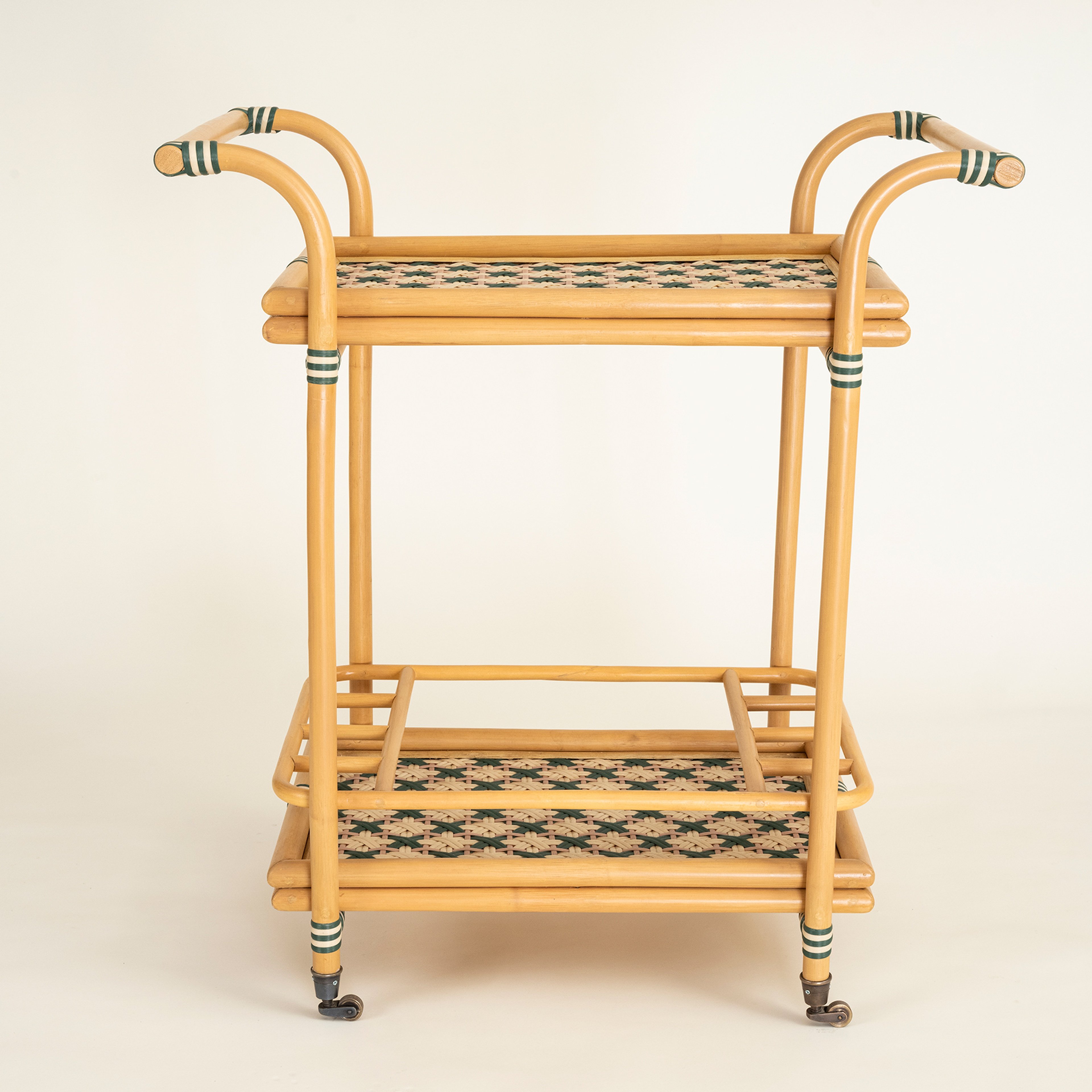 Java Rattan - Synthetıc Servis Arabası 78x46x85 Cm Yeşil