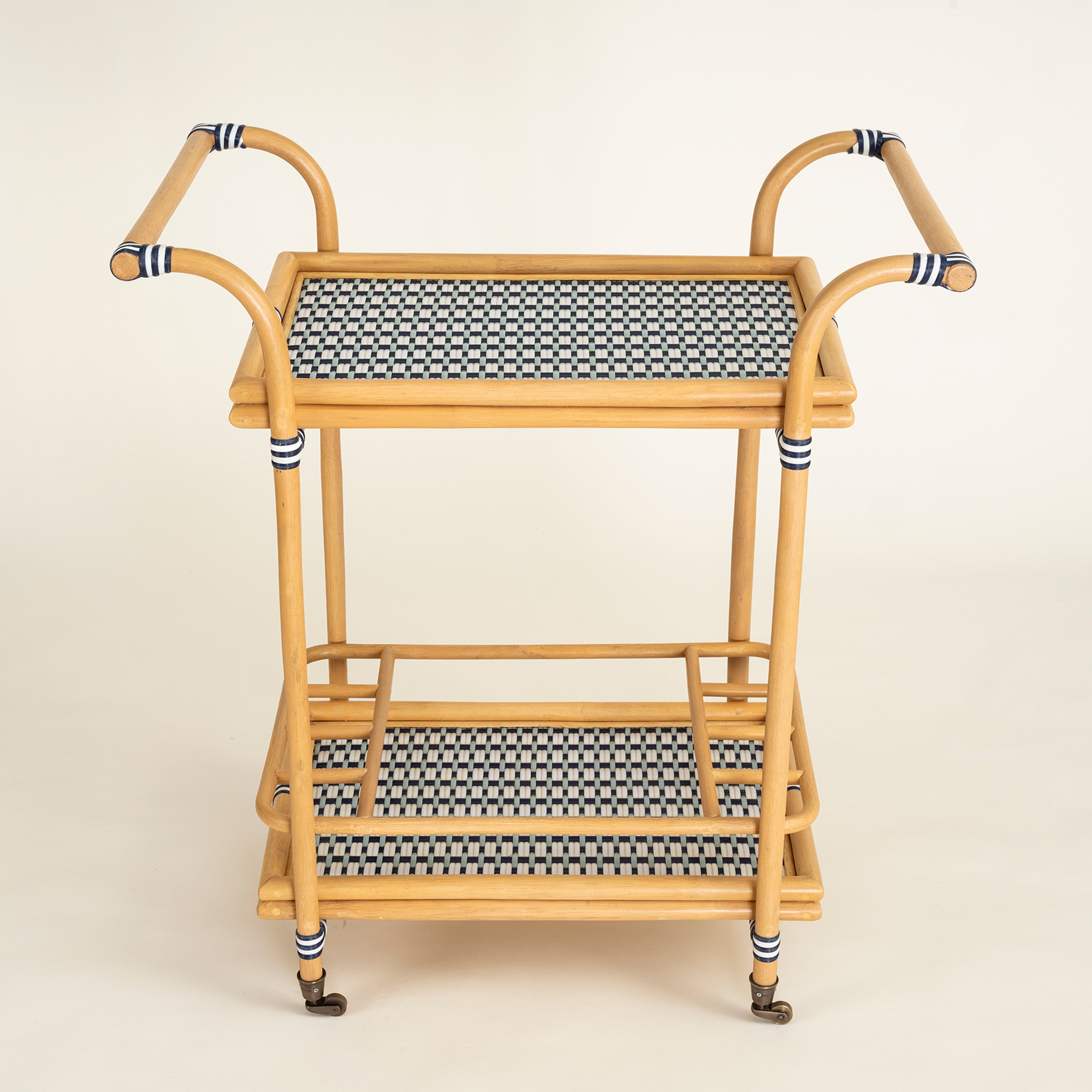 Java Rattan - Synthetıc Servis Arabası 78x46x85 Cm Mavi