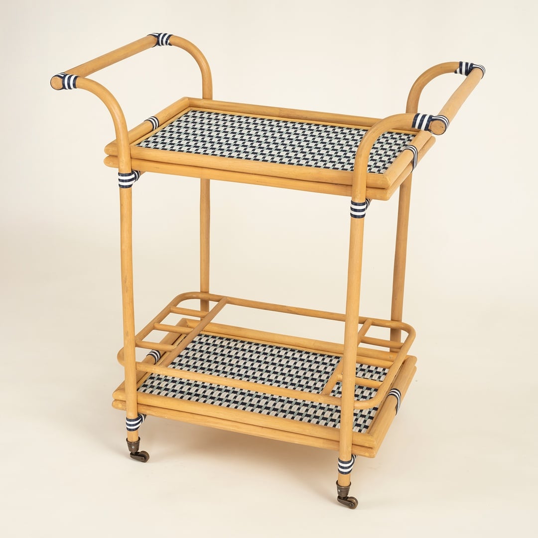 Java Rattan - Synthetıc Servis Arabası 78x46x85 Cm Mavi