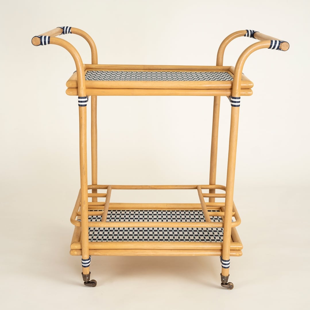 Java Rattan - Synthetıc Servis Arabası 78x46x85 Cm Mavi