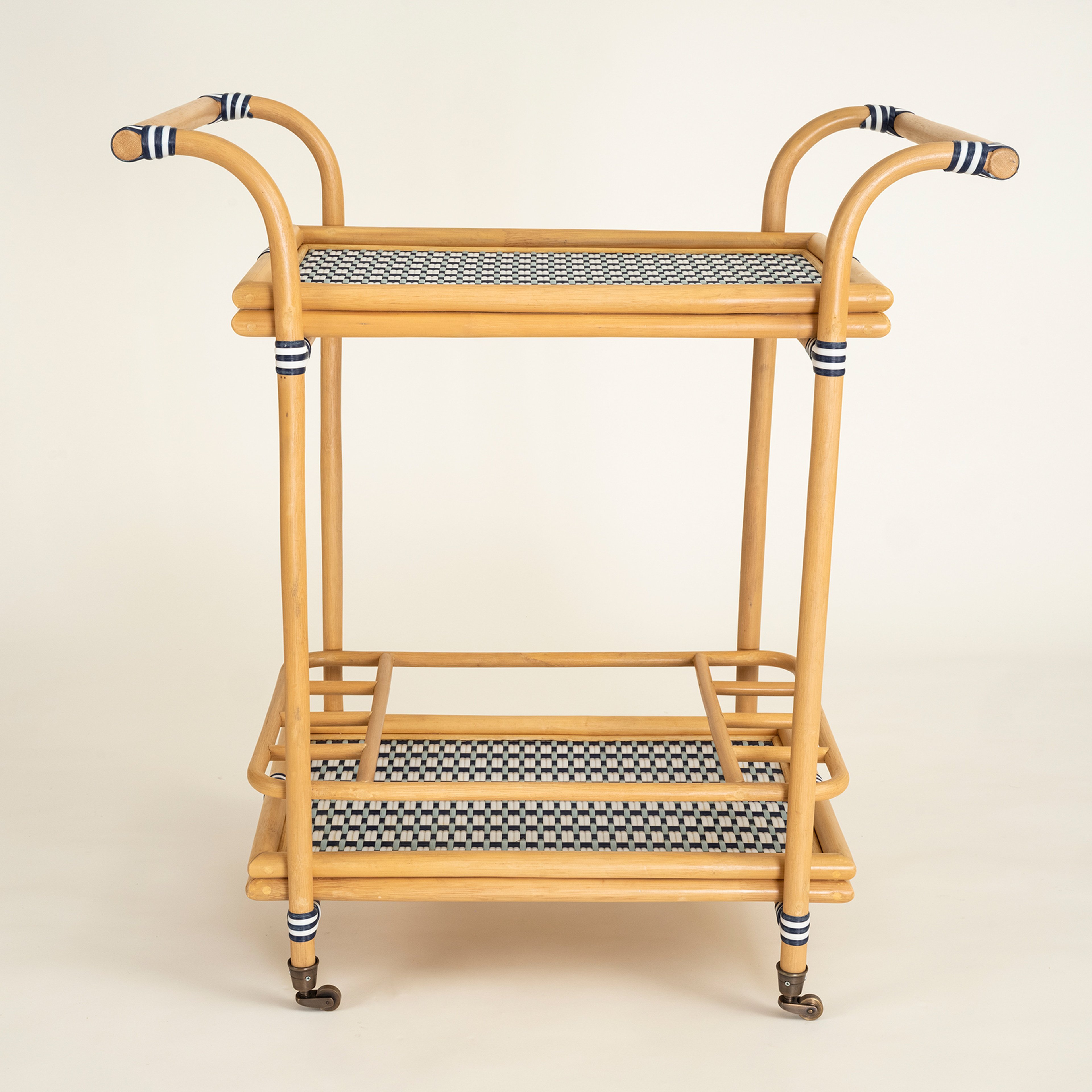 Java Rattan - Synthetıc Servis Arabası 78x46x85 Cm Mavi