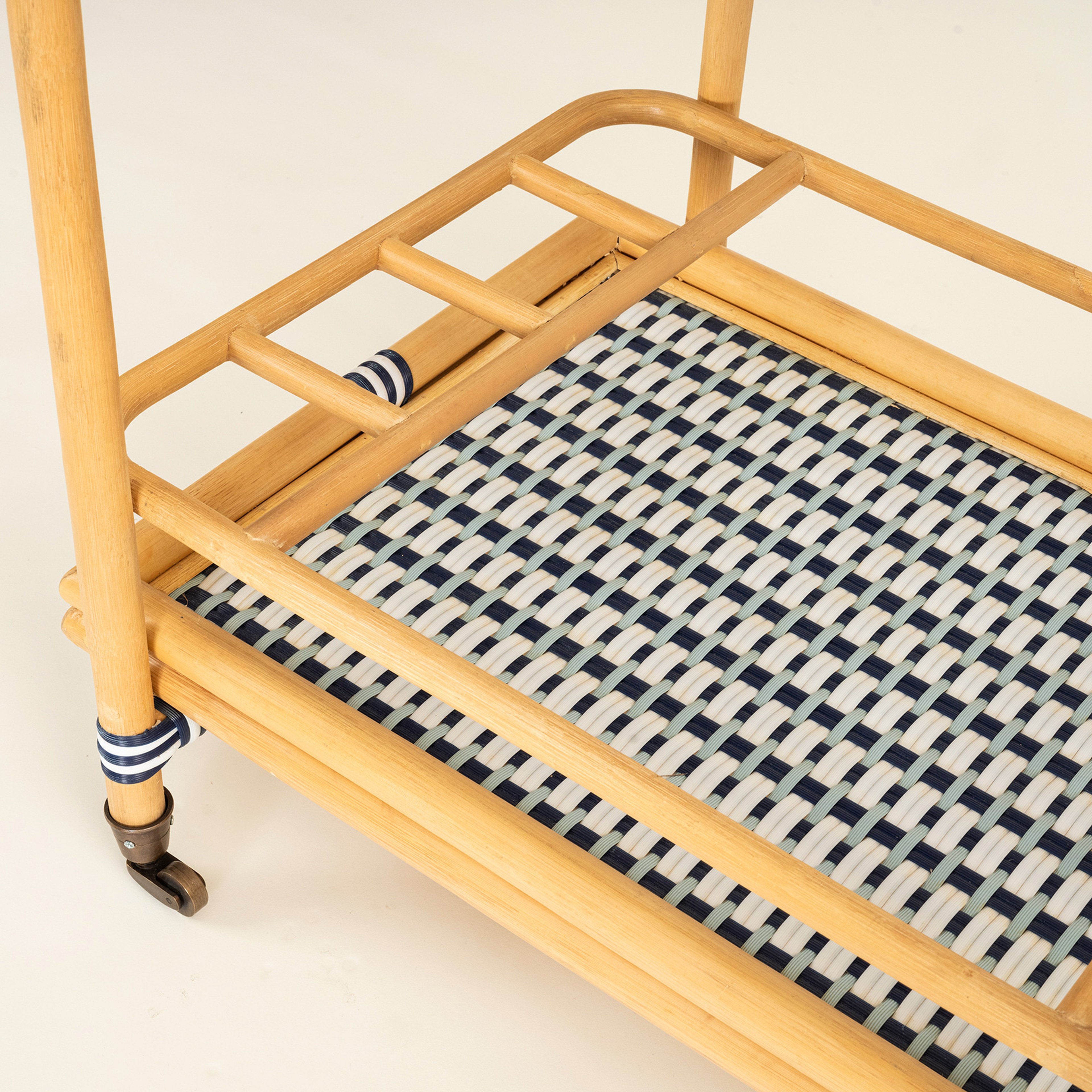 Java Rattan - Synthetıc Servis Arabası 78x46x85 Cm Mavi