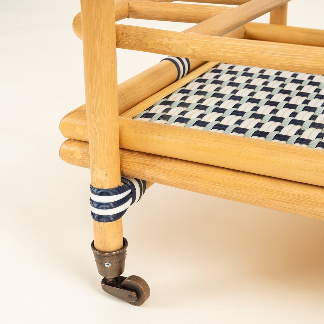 Java Rattan - Synthetıc Servis Arabası 78x46x85 Cm Mavi