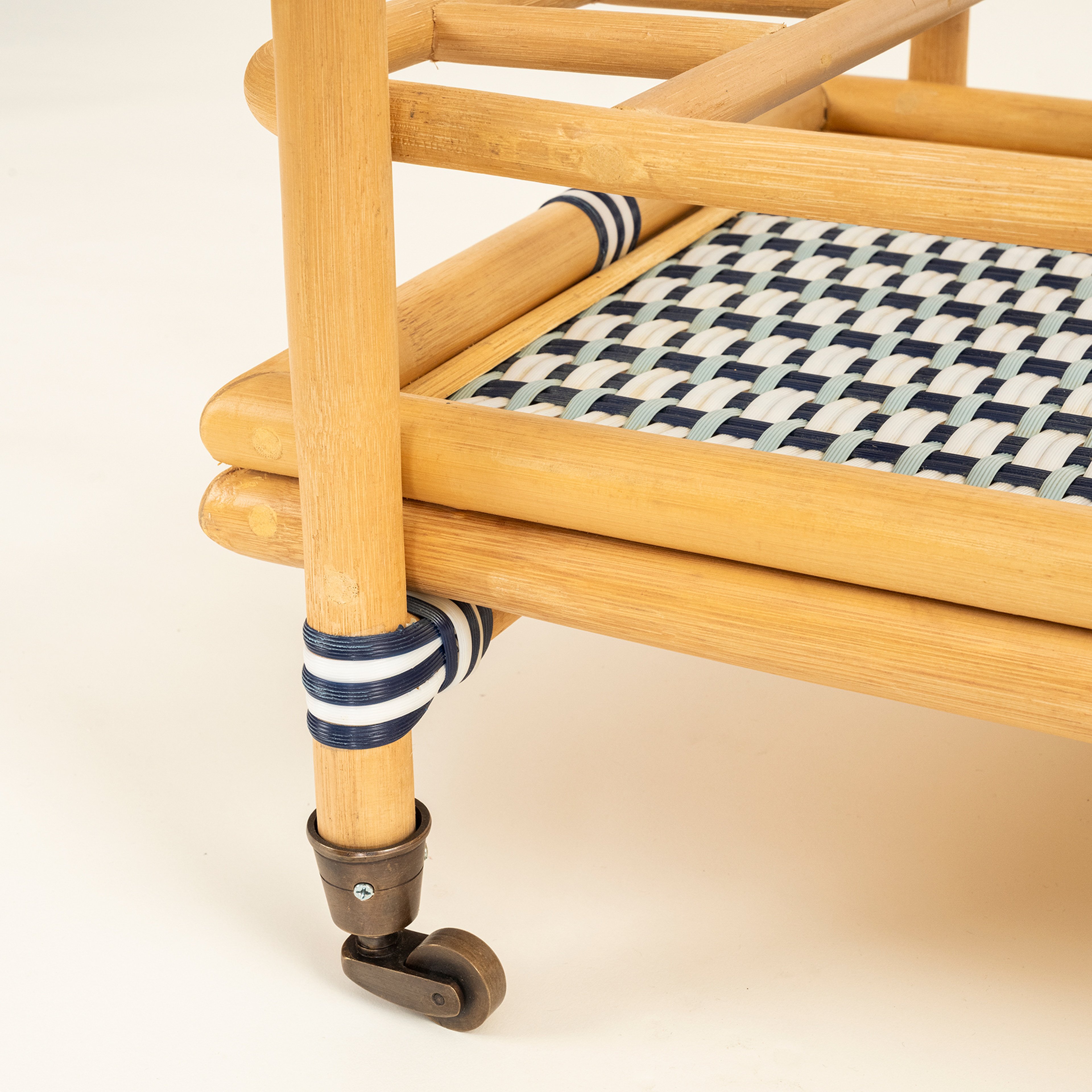 Java Rattan - Synthetıc Servis Arabası 78x46x85 Cm Mavi