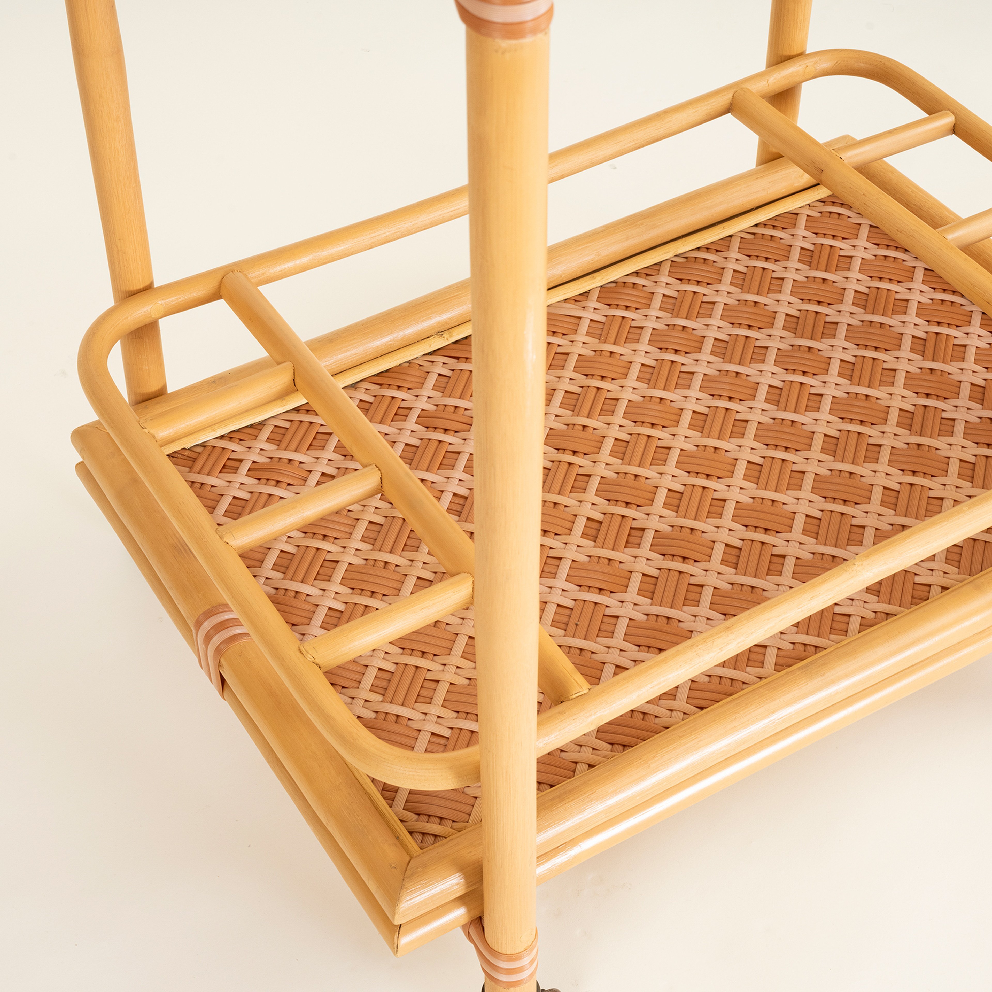 Java Rattan - Synthetıc Servis Arabası 78x46x85 Cm Turuncu