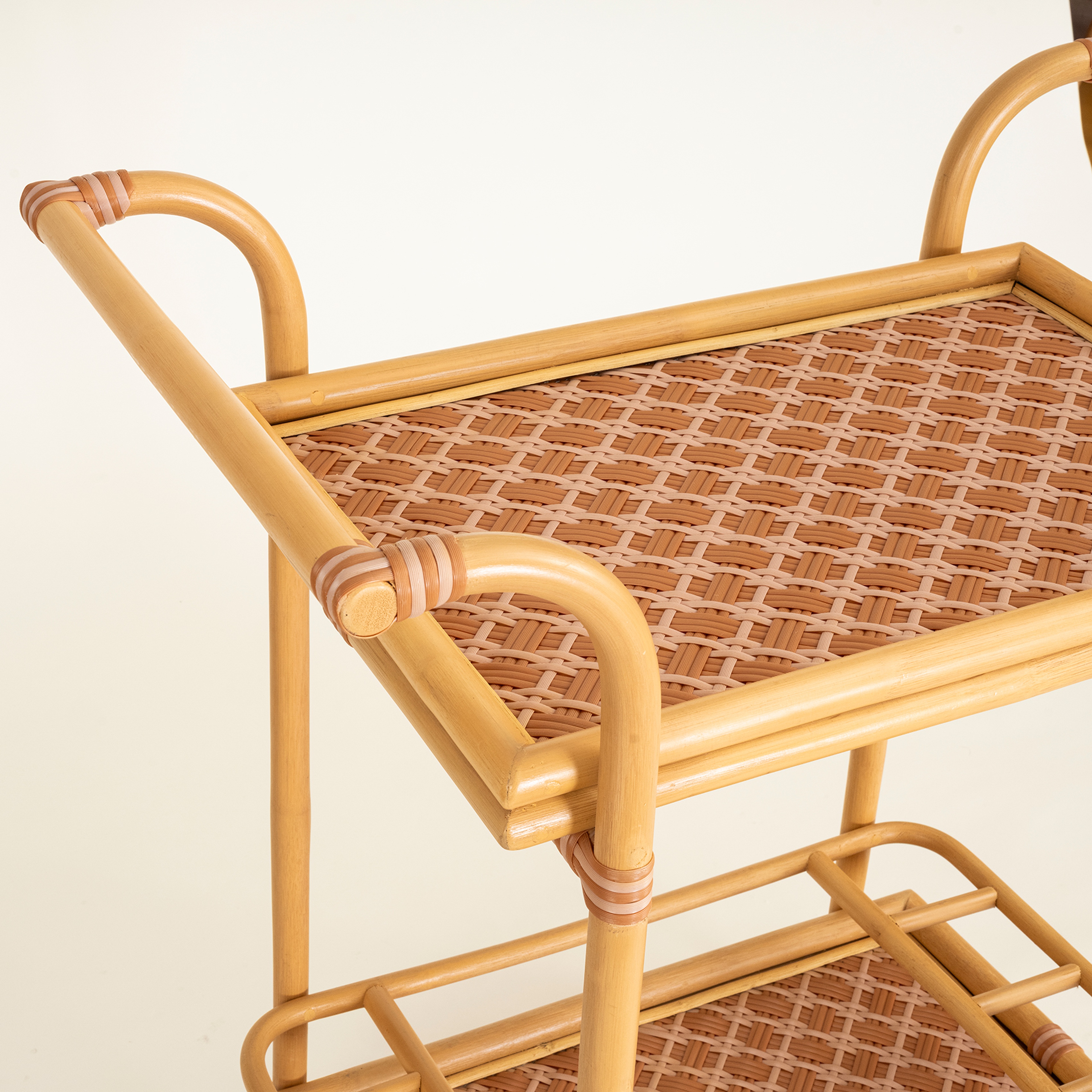 Java Rattan - Synthetıc Servis Arabası 78x46x85 Cm Turuncu