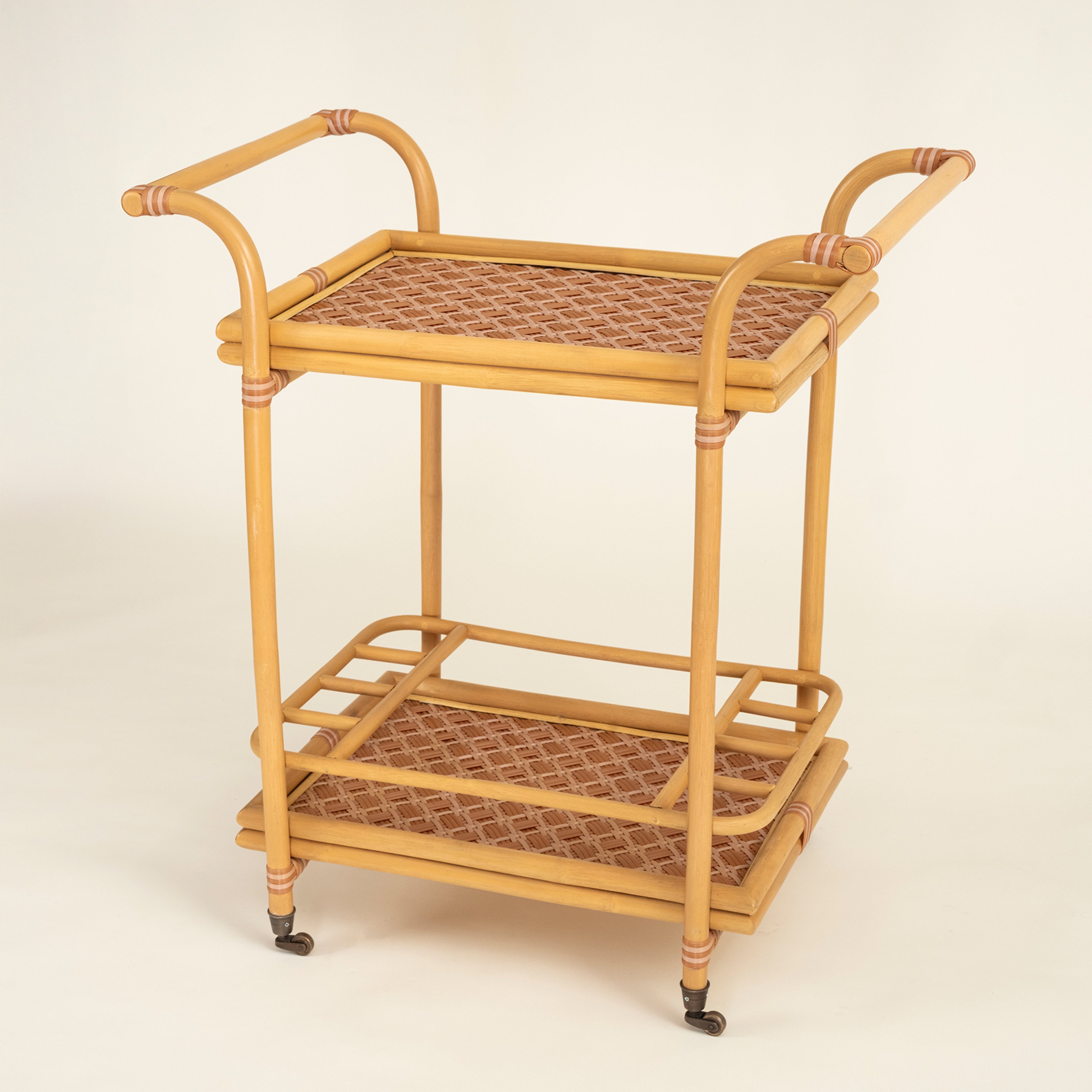 Java Rattan - Synthetıc Servis Arabası 78x46x85 Cm Turuncu
