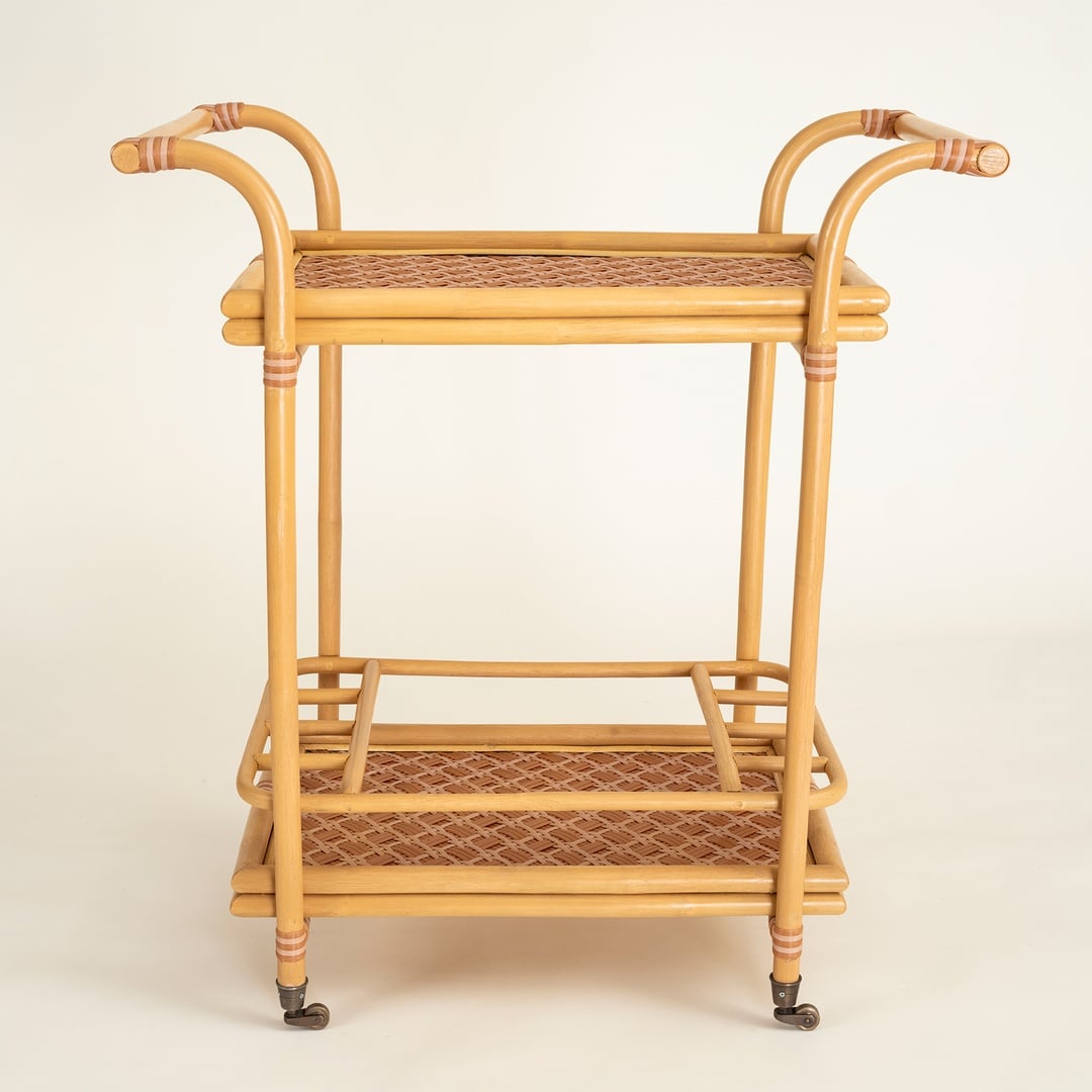 Java Rattan - Synthetıc Servis Arabası 78x46x85 Cm Turuncu