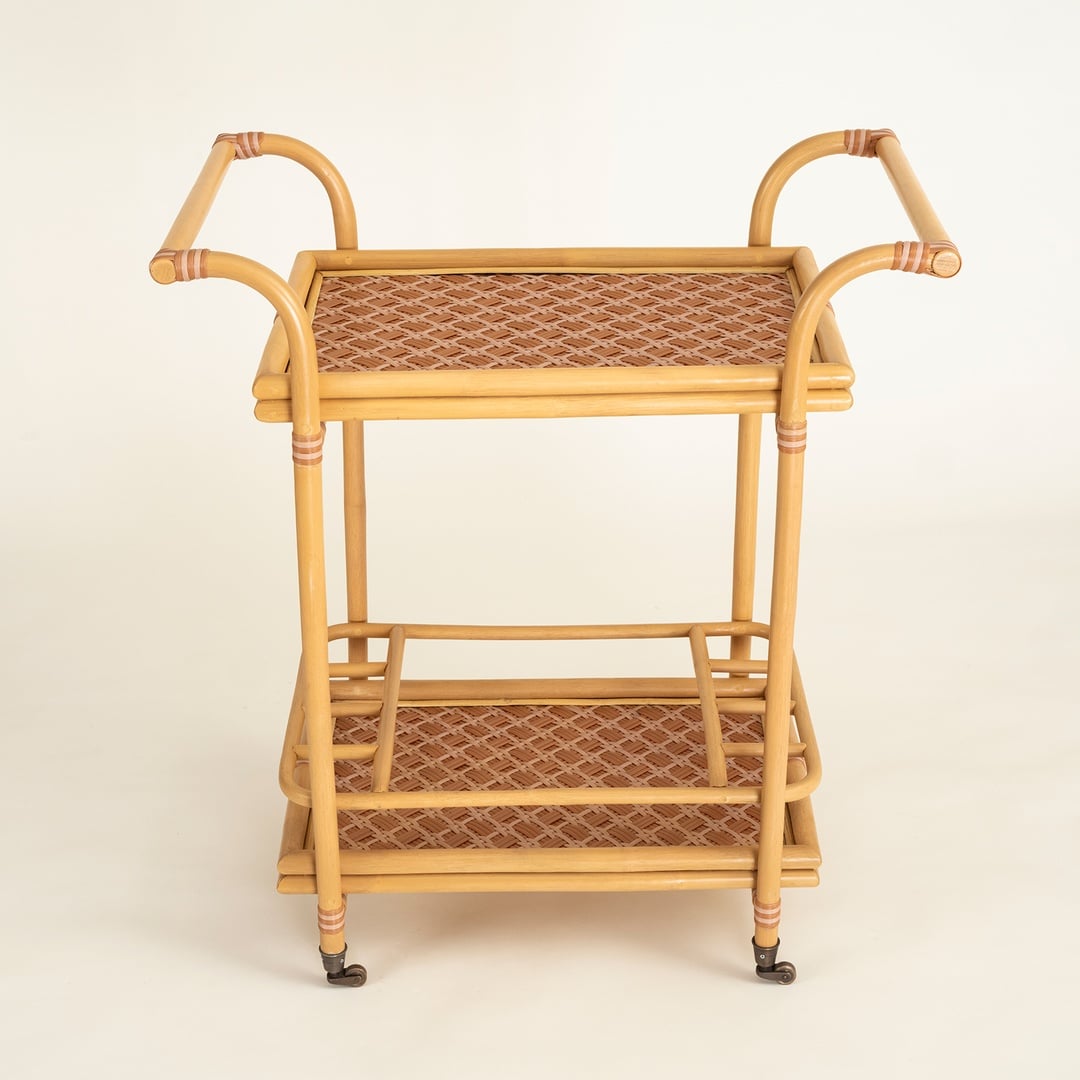 Java Rattan - Synthetıc Servis Arabası 78x46x85 Cm Turuncu