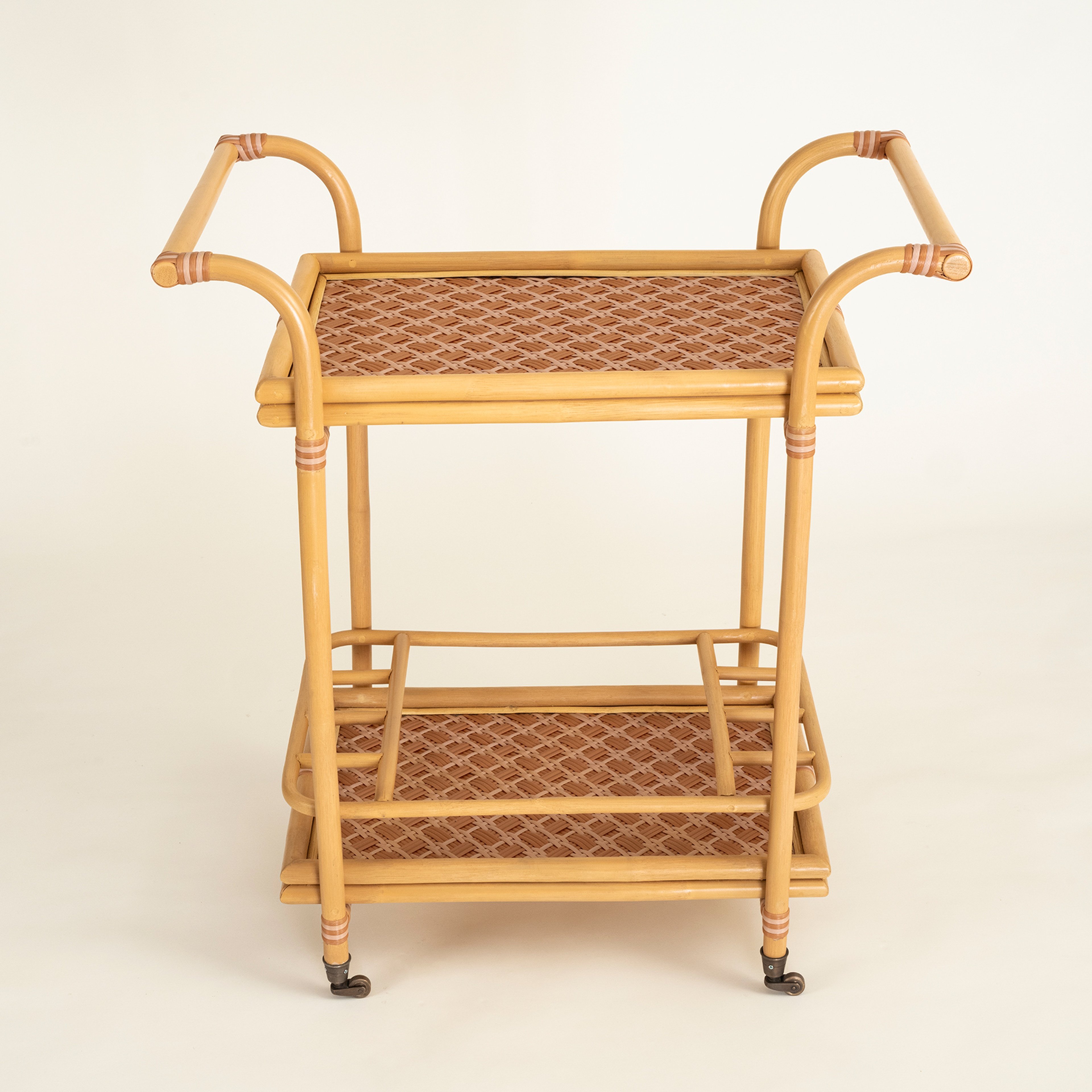 Java Rattan - Synthetıc Servis Arabası 78x46x85 Cm Turuncu